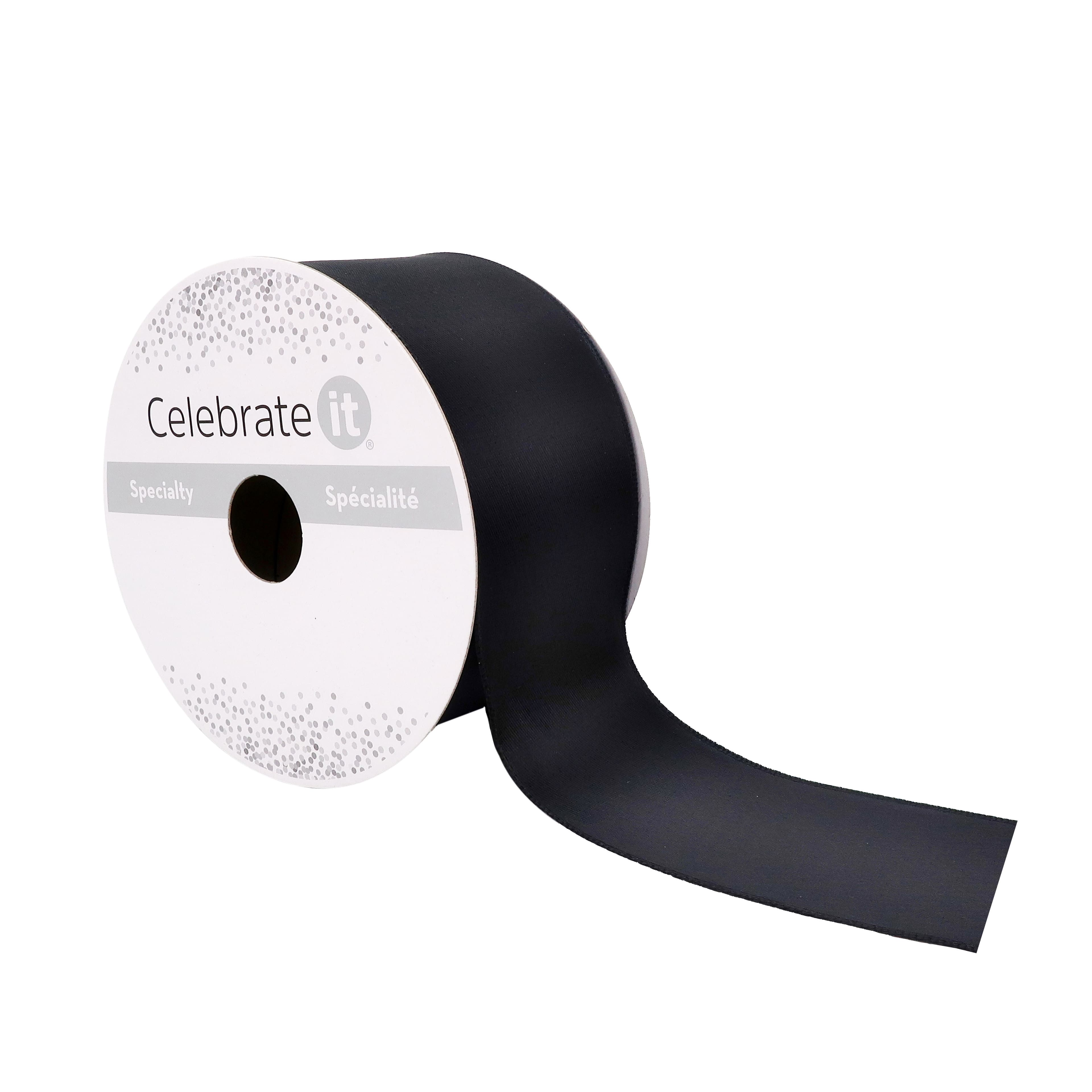 Black satin store wired ribbon