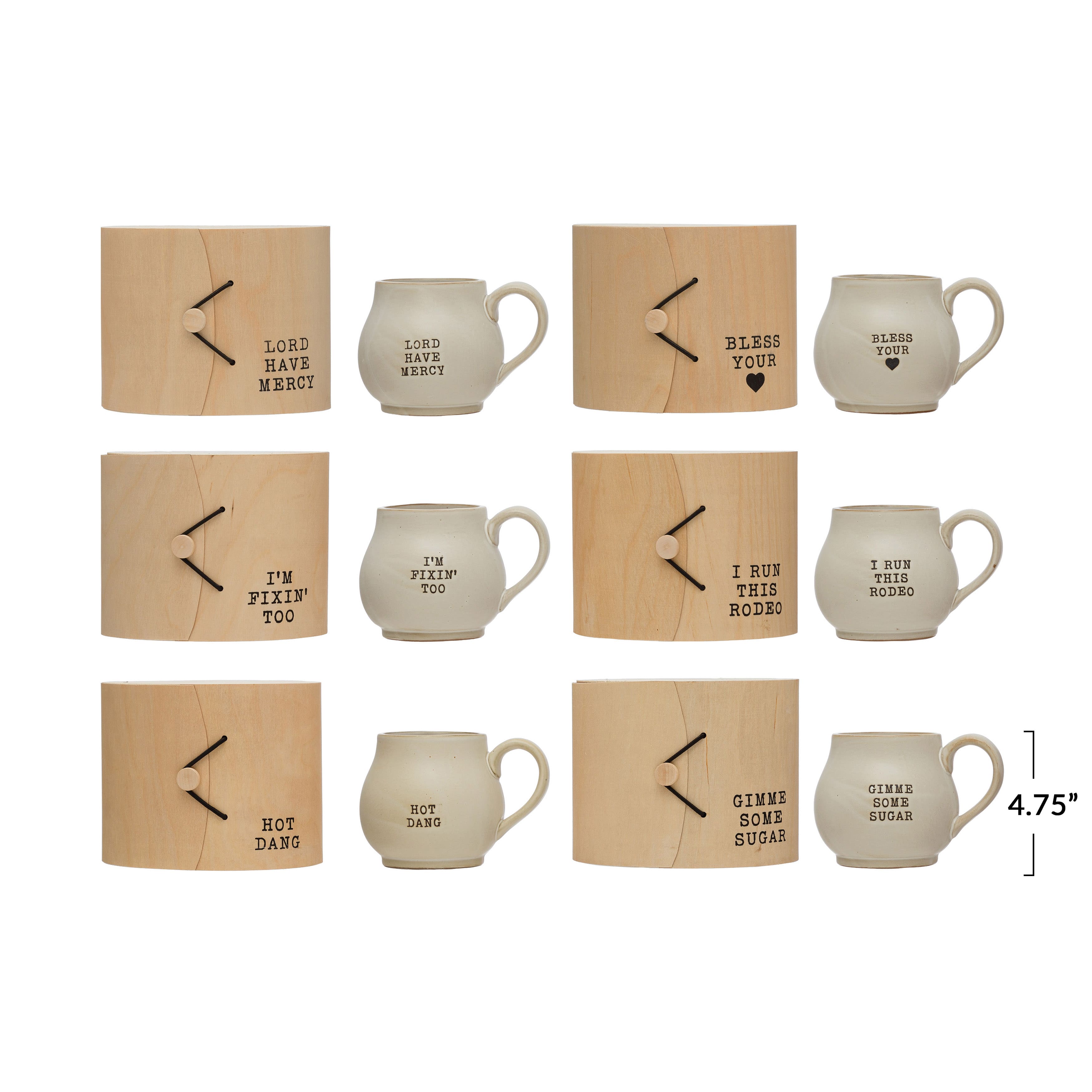 Hello Honey&#xAE; Cream Stoneware Mug with Wood Gift Box Set