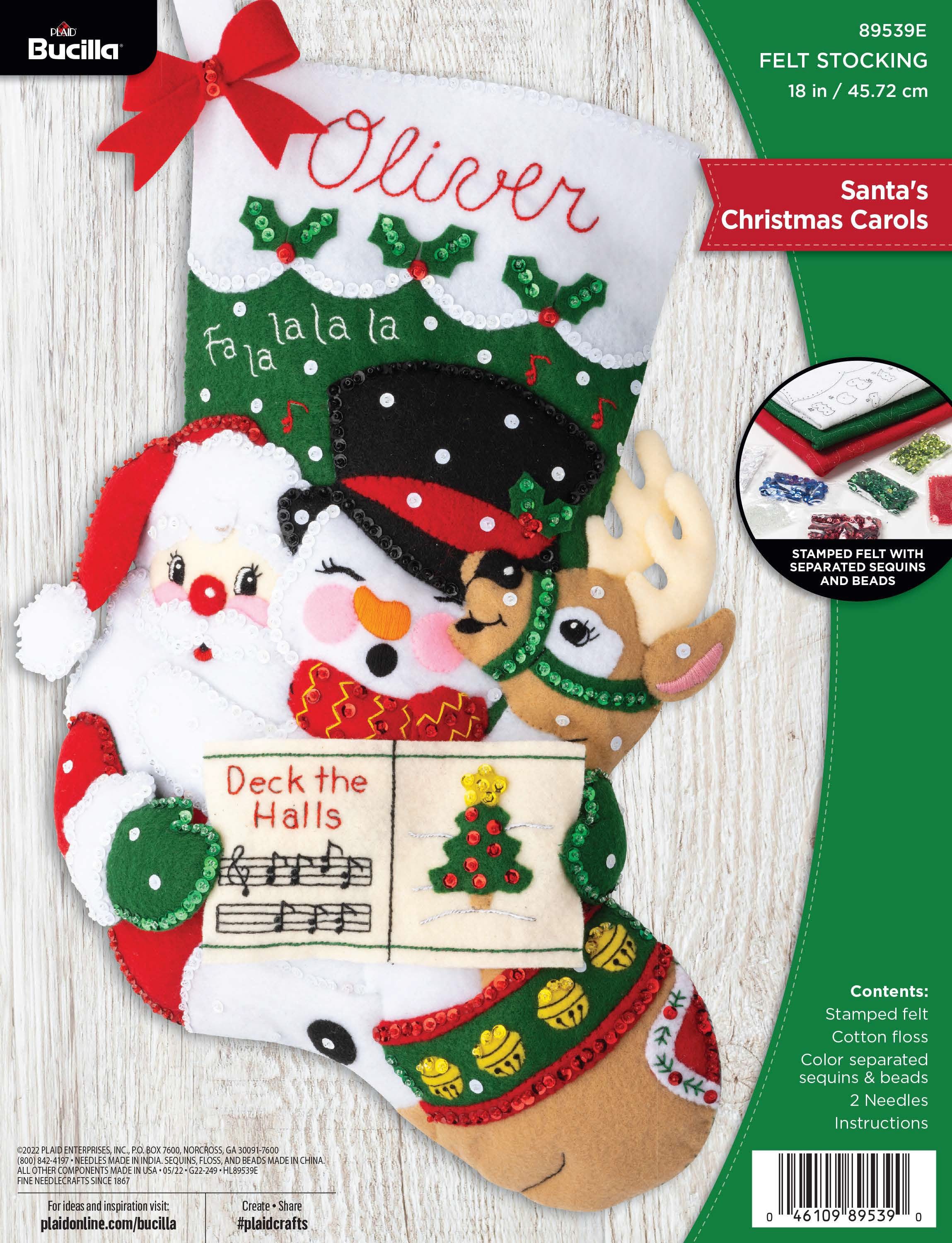 Bucilla&#xAE; 18&#x22; Santa Chrismas Carols Felt Stocking Applique Kit