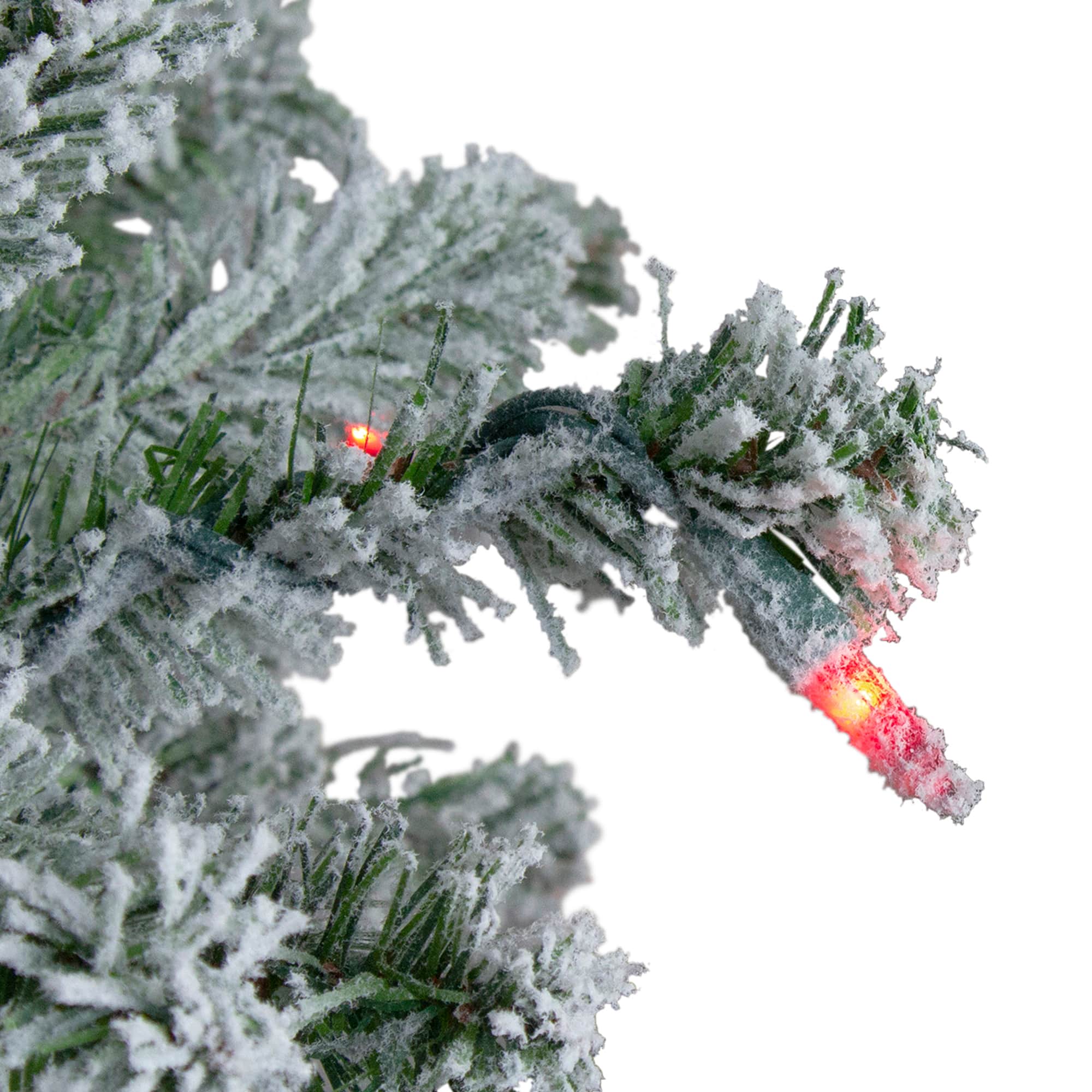 6ft. Pre-Lit Flocked Alpine Artificial Christmas Tree, Multicolor Lights