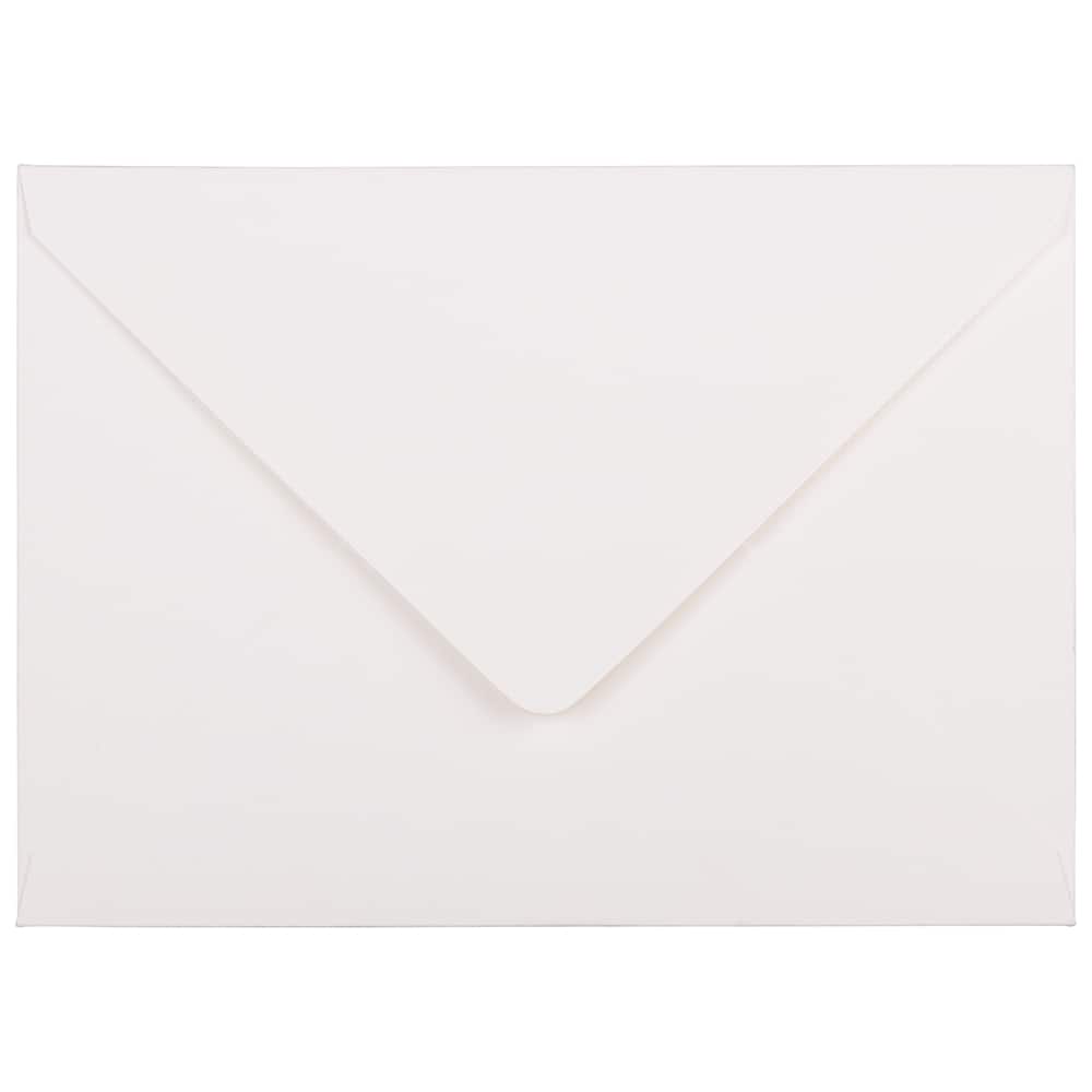 JAM Paper A7 Bright White Laid Strathmore Invitation Envelopes with Euro Flap, 50ct.