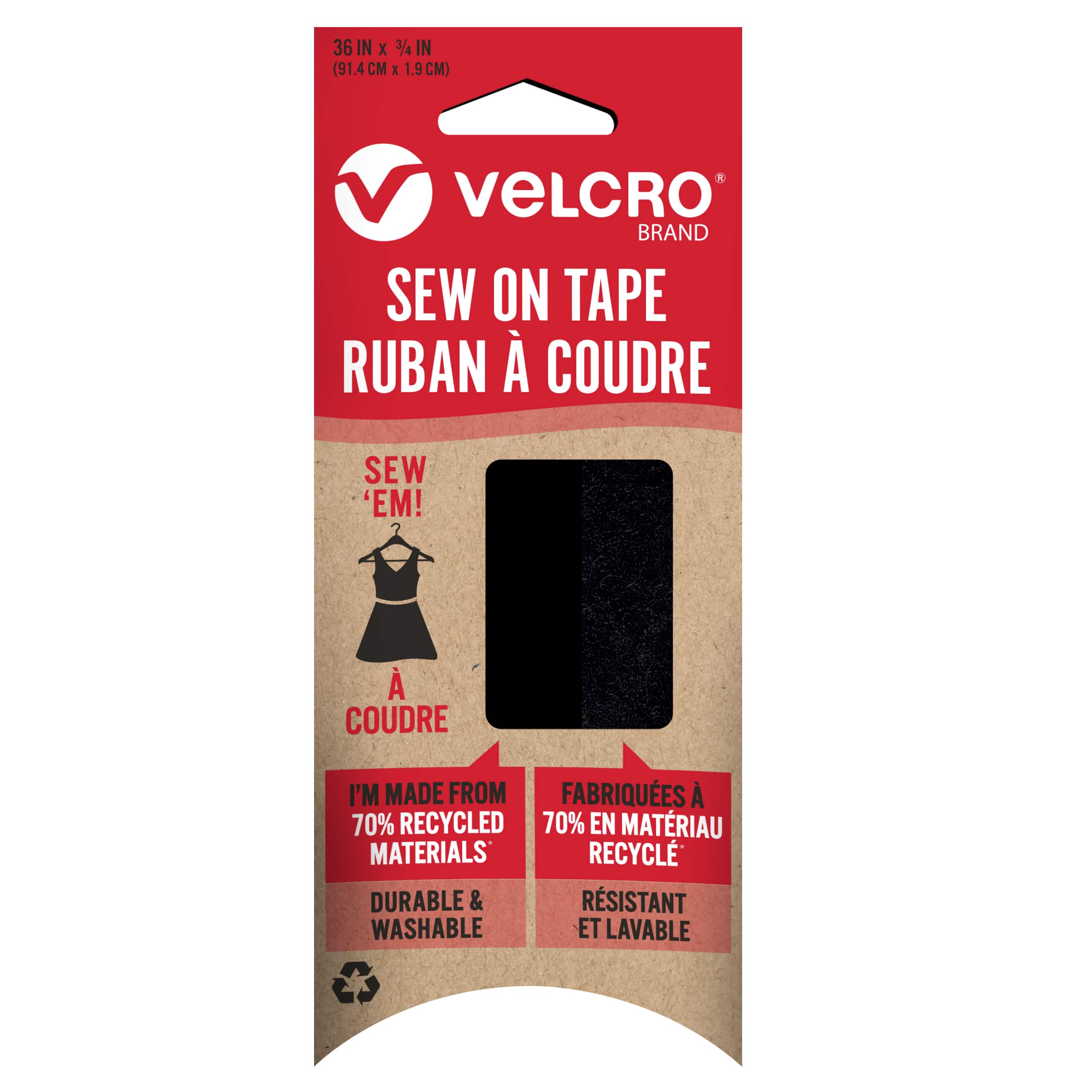 VELCRO® Brand Black Sew On Tape