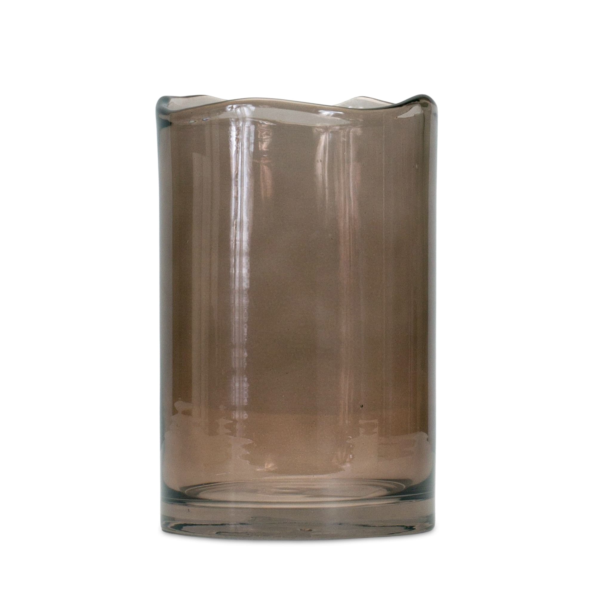 Brown Decorative Wavy Glass Vase