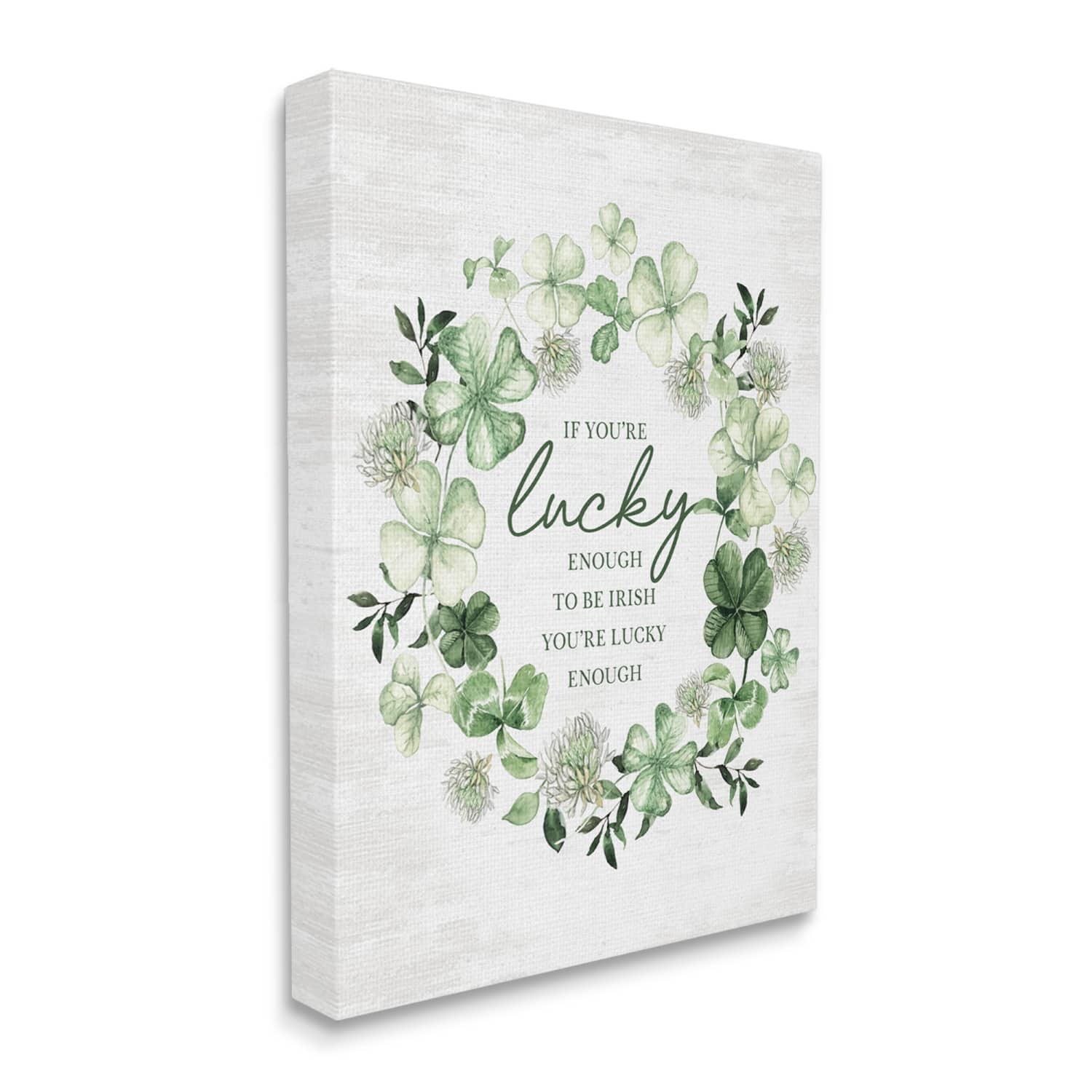 Stupell Industries Irish is Lucky Enough Wreath Canvas Wall Art