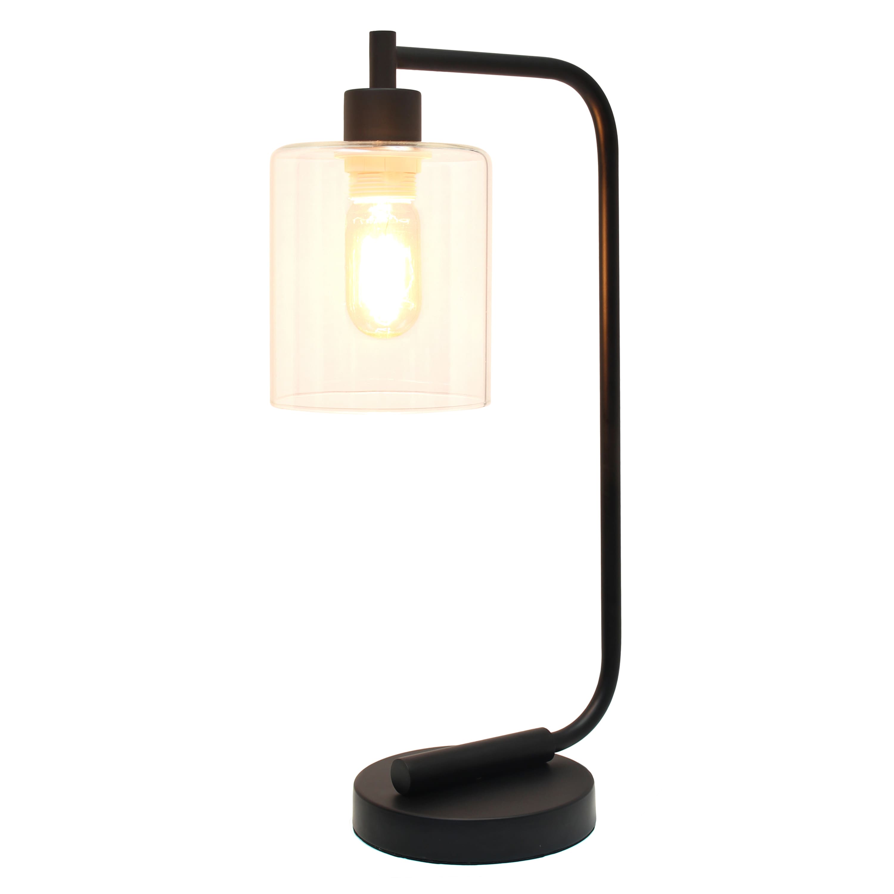 Lalia Home Modern Iron Desk Lamp with Glass Shade