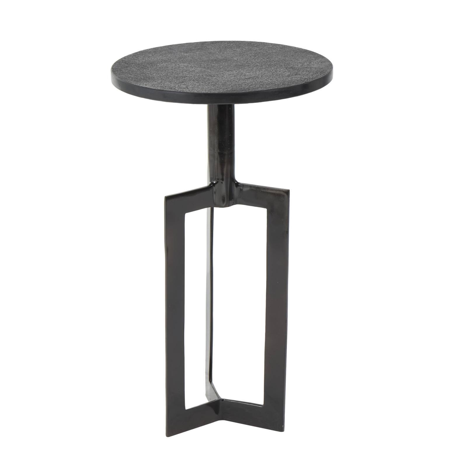 Black Aluminum Metal Tripod Accent Table Set