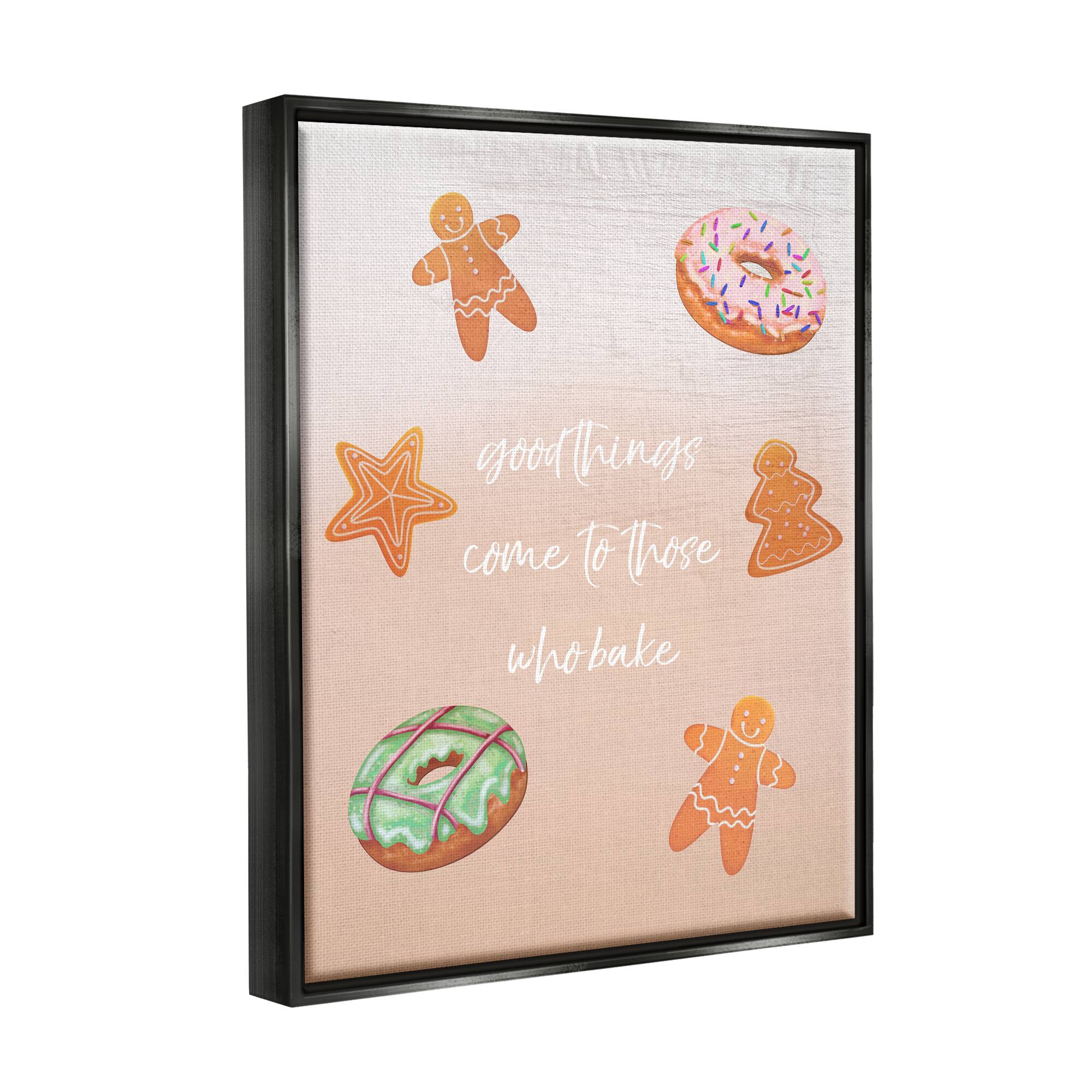 Stupell Industries Those Who Bake Holiday Cookies Framed Floater Canvas Wall Art