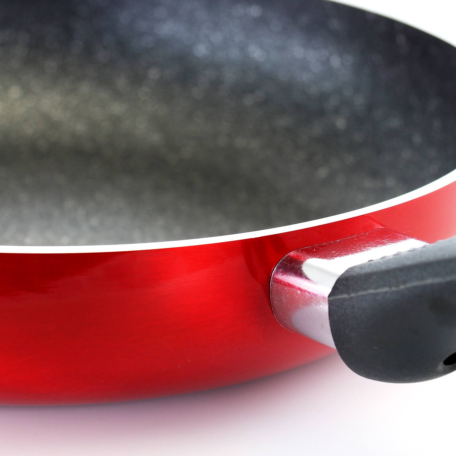 Oster Merrion 9.5" Red Aluminum Frying Pan With Bakelite Handle