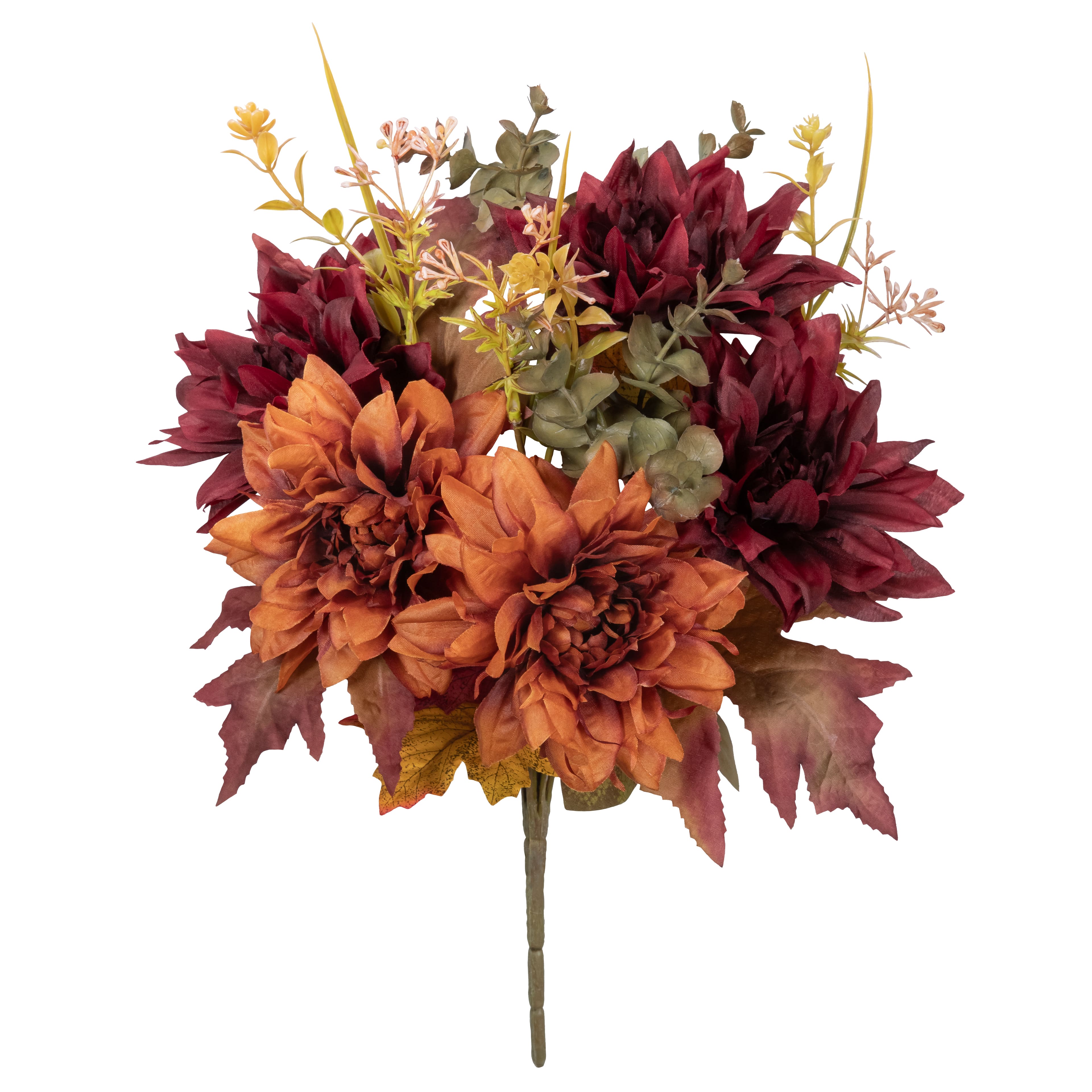 15" Burgundy & Orange Dahlia & Maple Mixed Bush by Ashland®