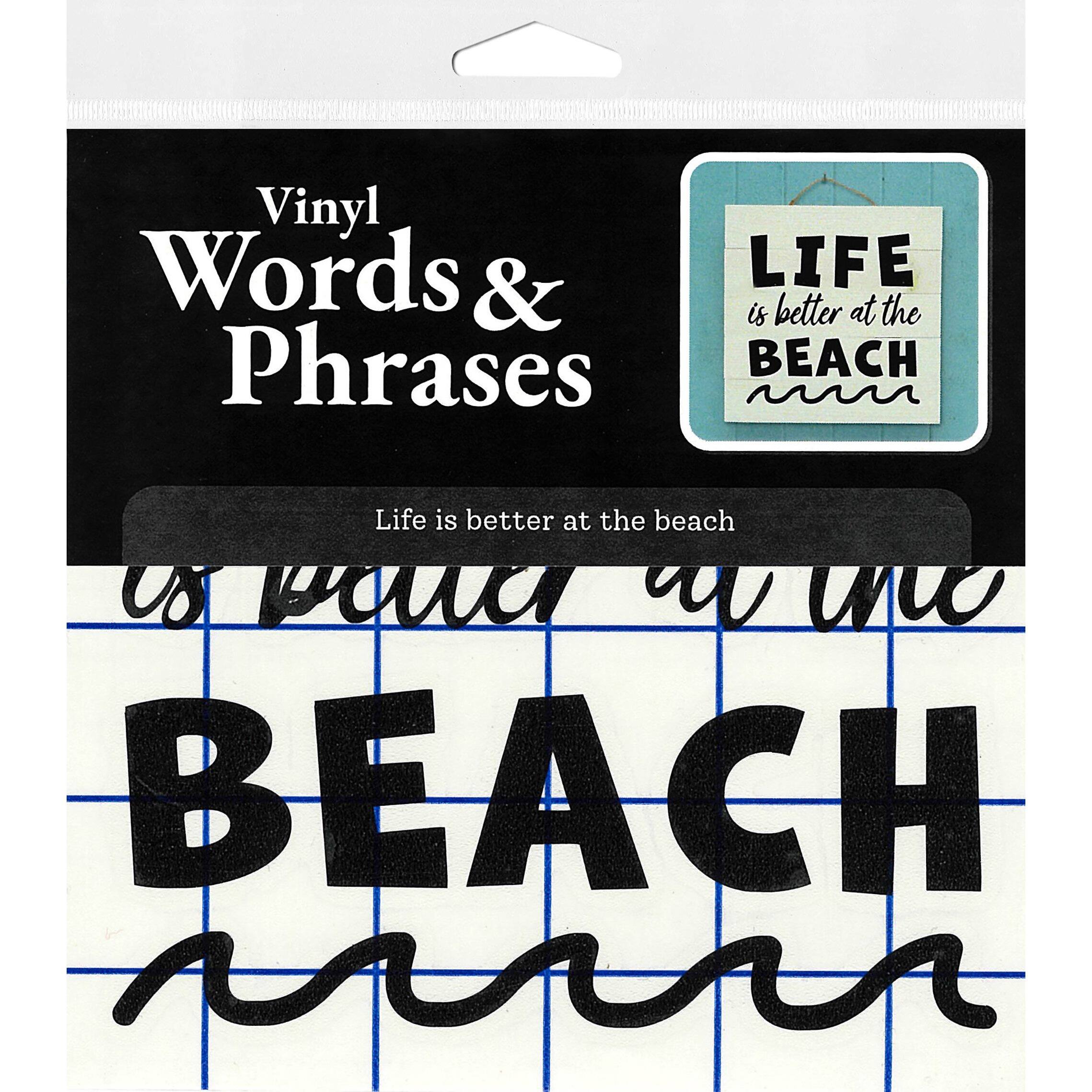Leisure Arts&#xAE; Vinyl Matte Black At the Beach Decal