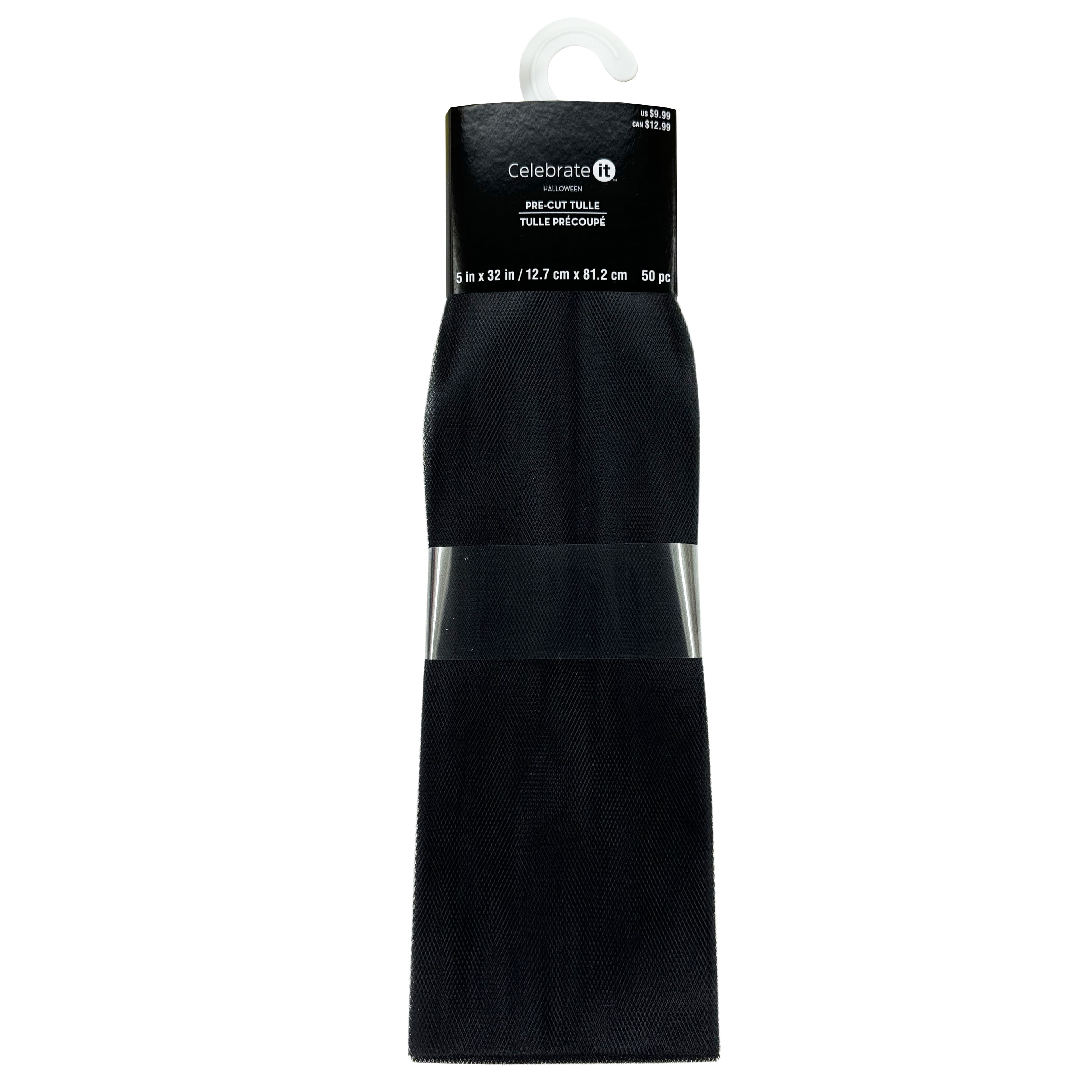 32&#x22; Black Pre-Cut Tulle by Celebrate It&#x2122; Halloween