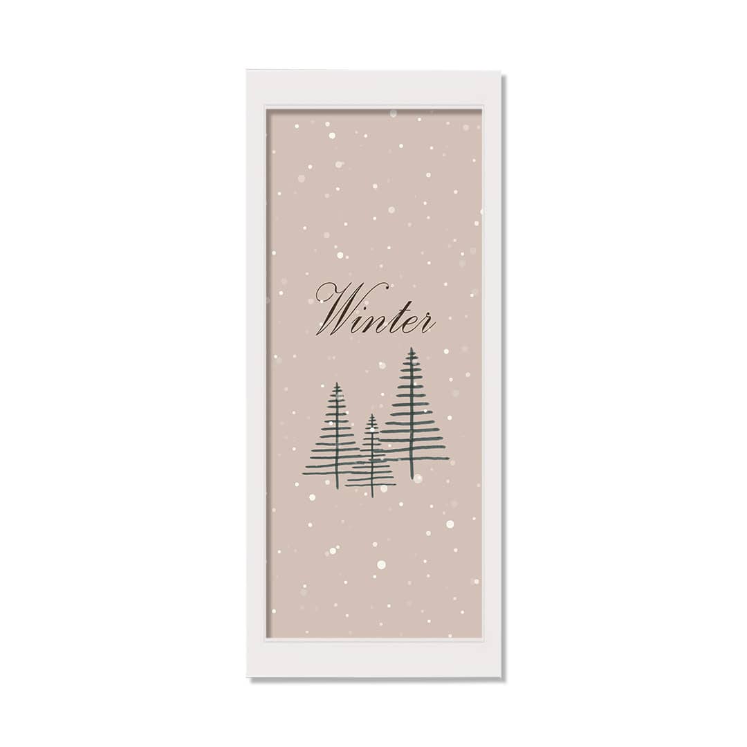 Christmas Tree Snow White Framed Print Under Plexiglass