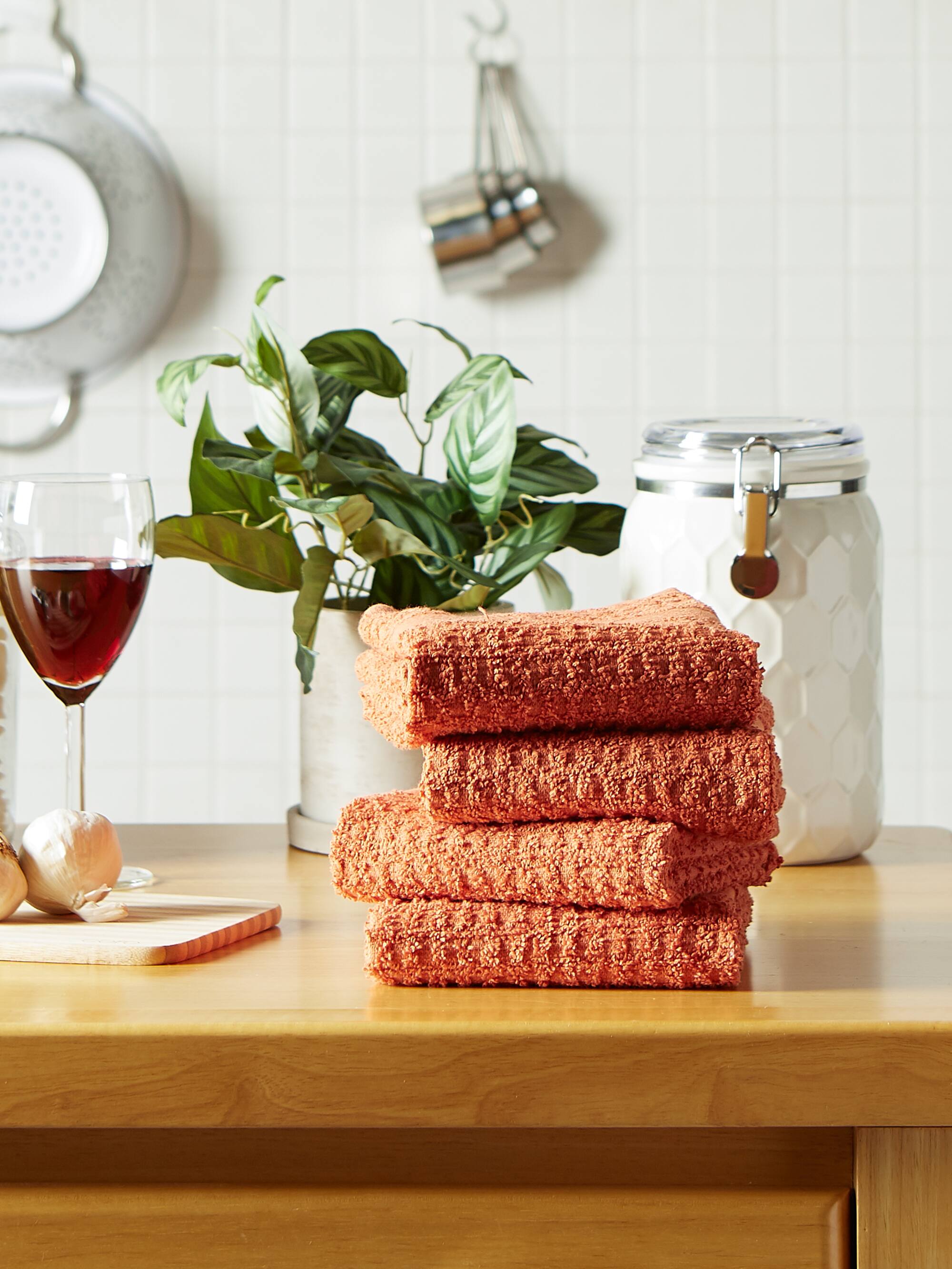 DII® Solid Spice Waffle Terry Dishtowel (Set of 4)