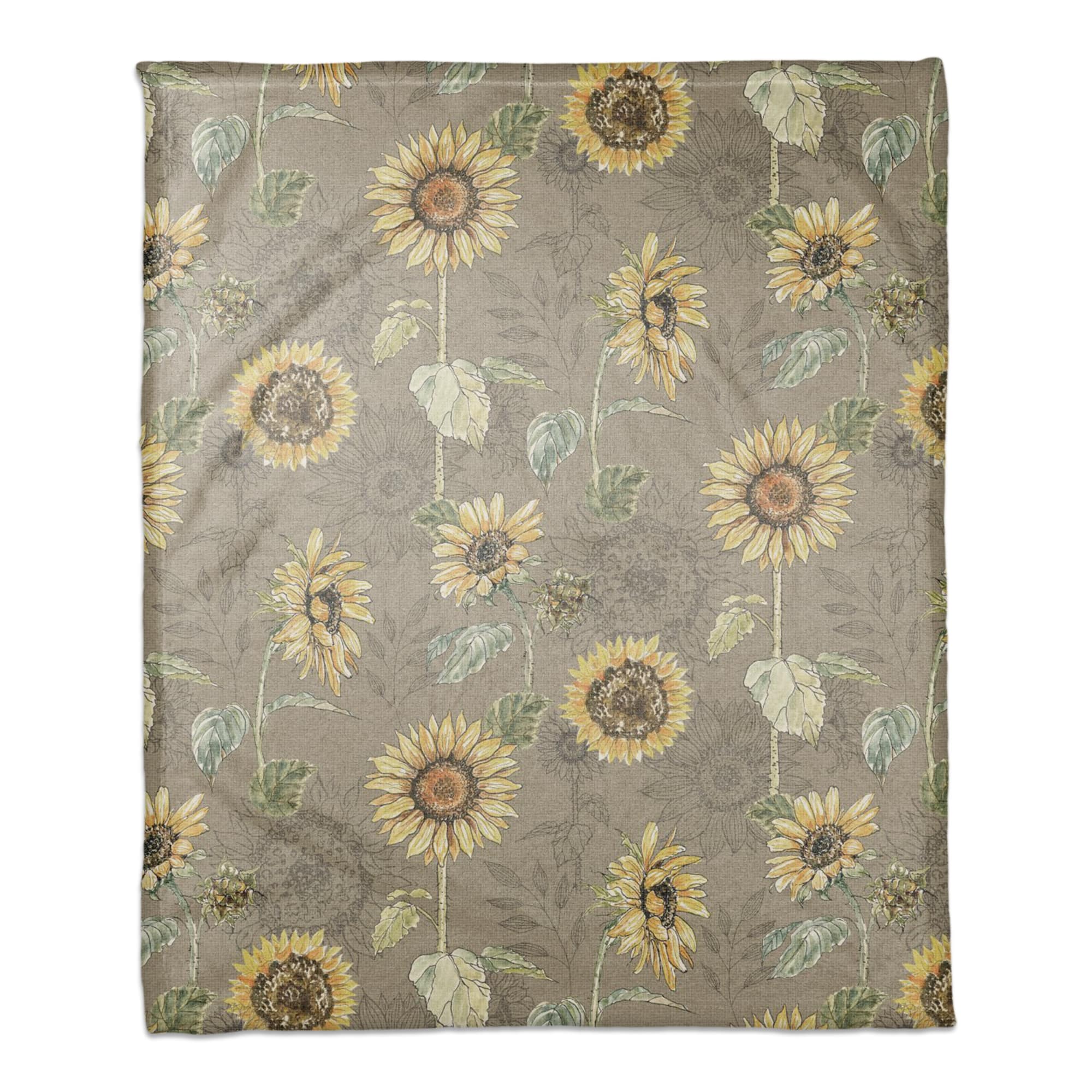 Sunflower Pattern Coral Fleece Blanket