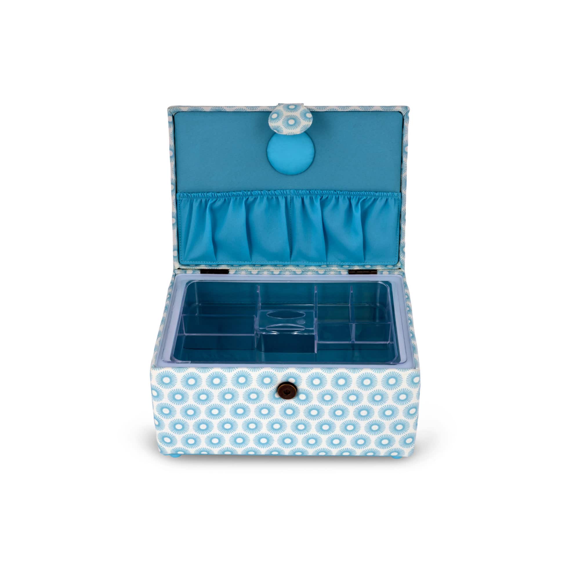 Dritz&#xAE; Blue Retro Small Rectangular Sewing Basket
