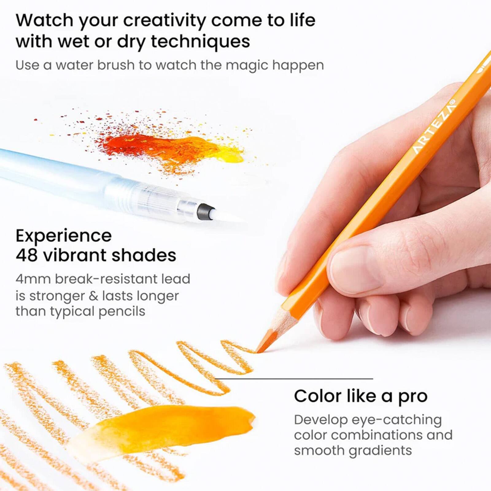 Arteza® Pro Series 48 Color Watercolor Pencil Set