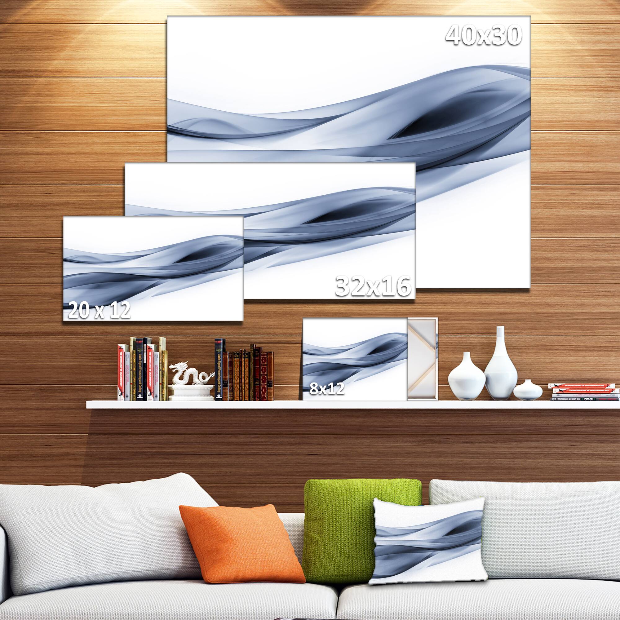 Designart - Glittering Light Blue Pattern - Abstract Canvas art print