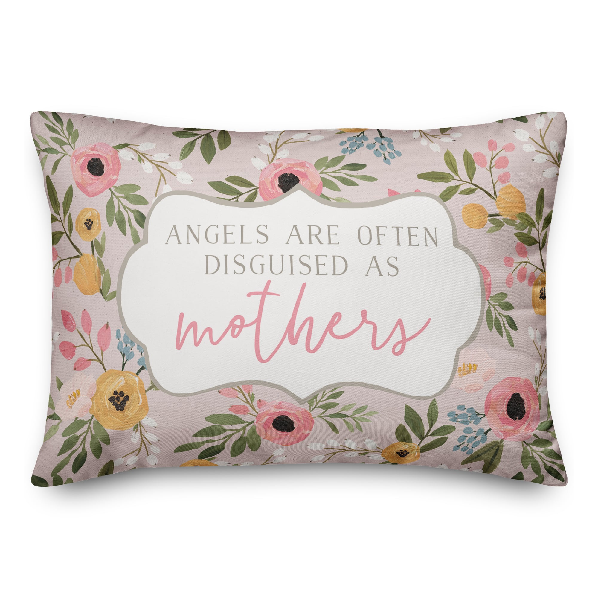 Mothers are Angels Lumbar Throw Pillow