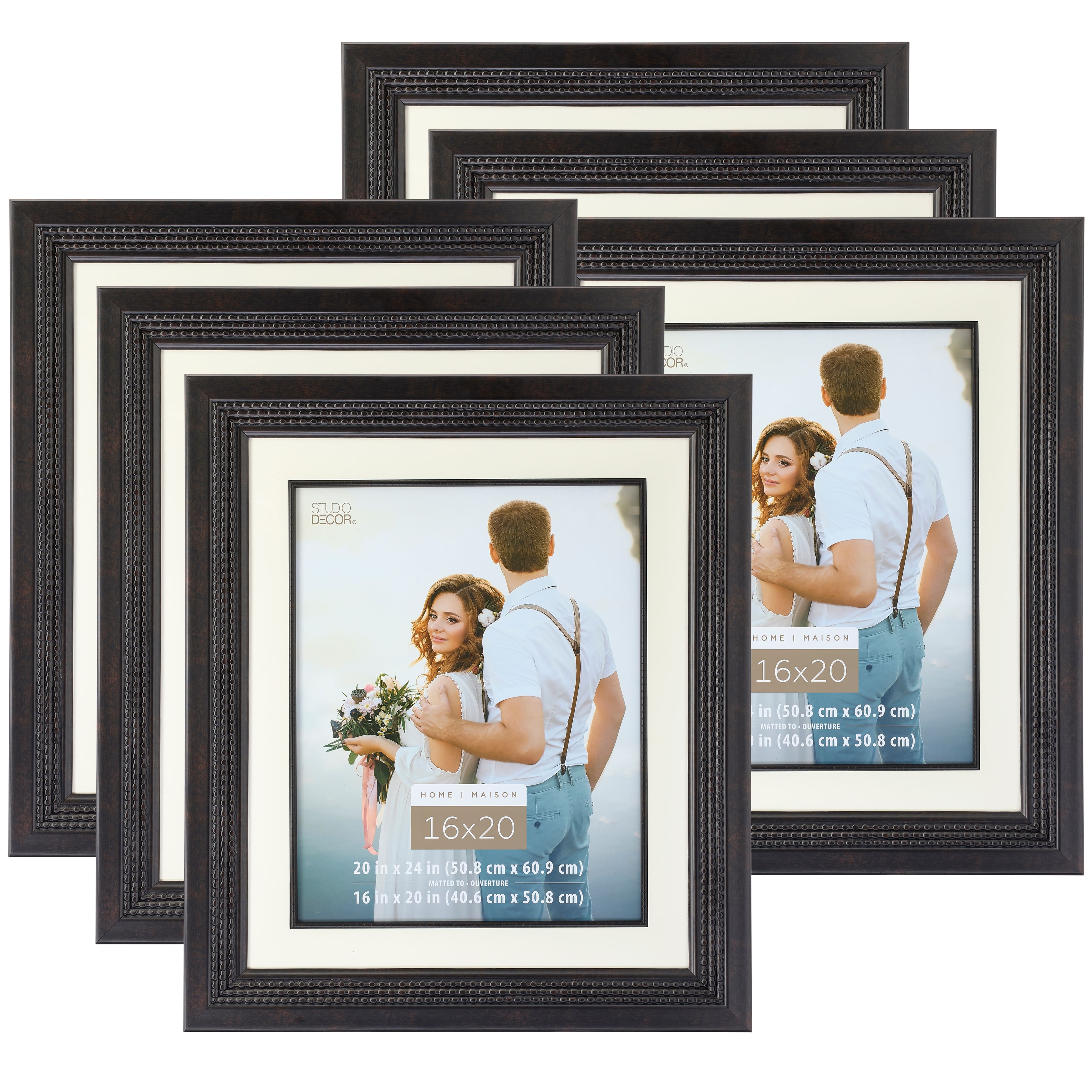 6 Pack: Home Bronze Triple Beaded Frame with Mat by Studio Décor®