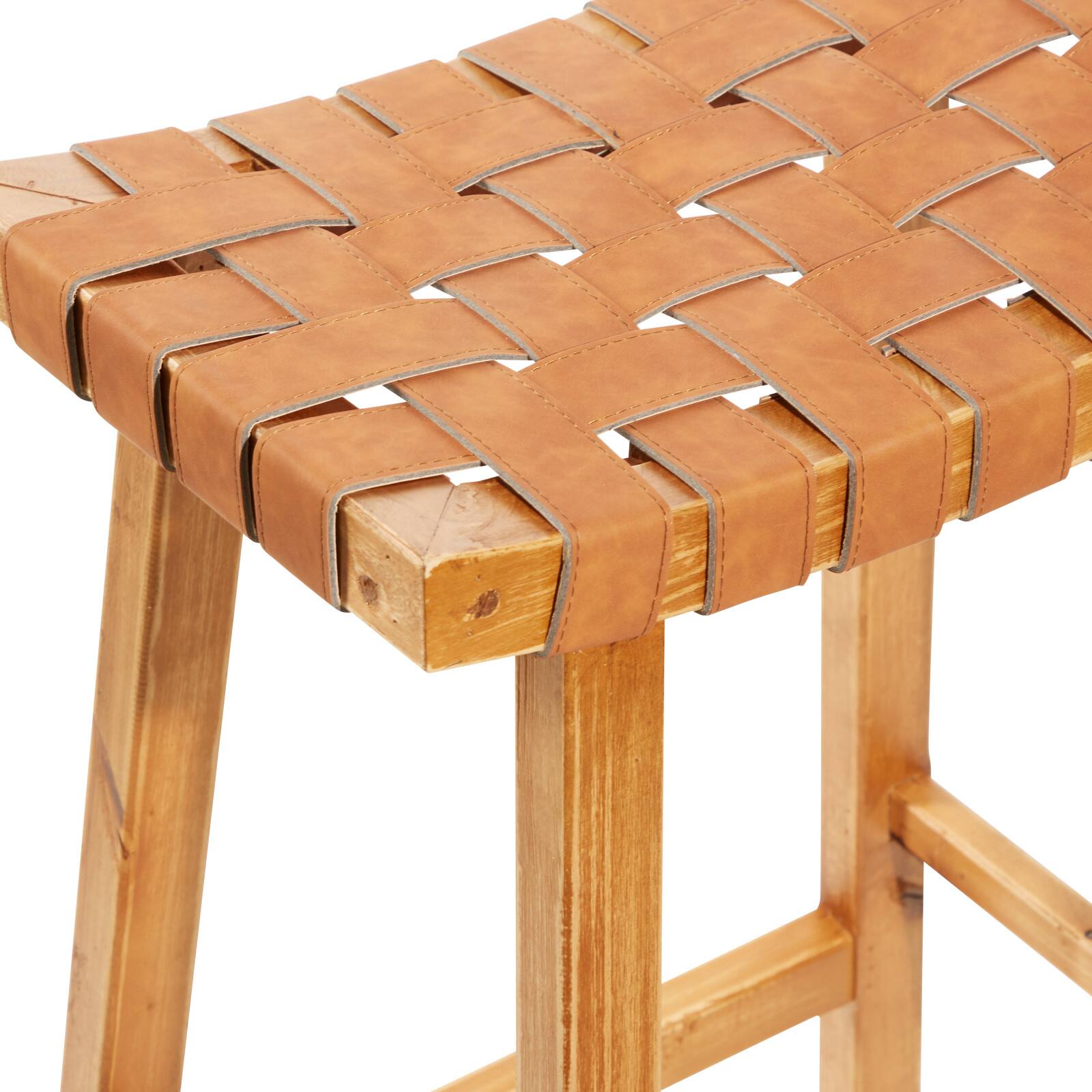 Brown Wood Rustic Bar Stool 30&#x22; x 18&#x22; x 11&#x22;
