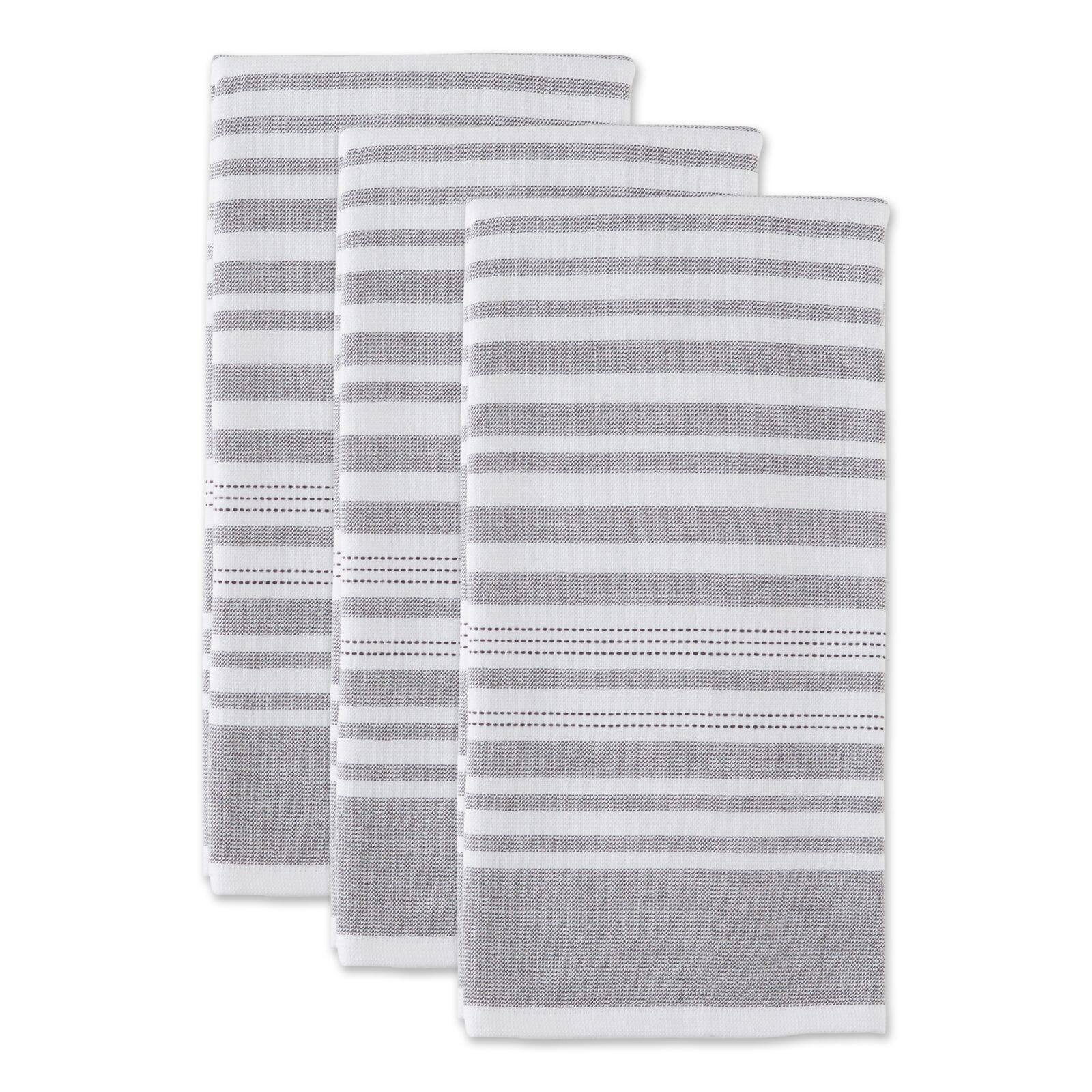 DII® Mineral Variegated Stripe Terry Dishtowels, 3ct.