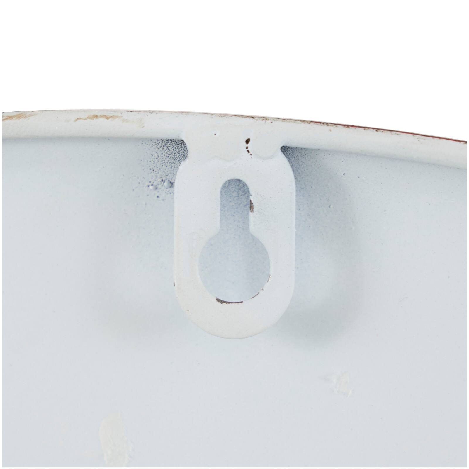 31" Red & White Metal Lifesaver Wall Mirror