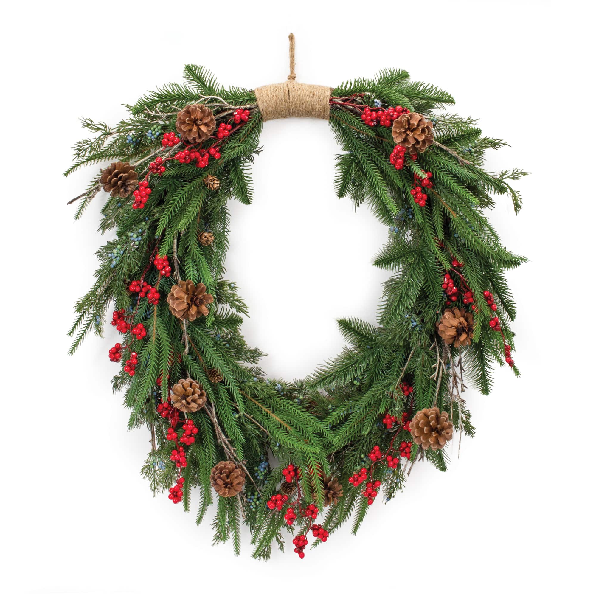 30" Mixed Pine Cone Berry Wreath D735352S