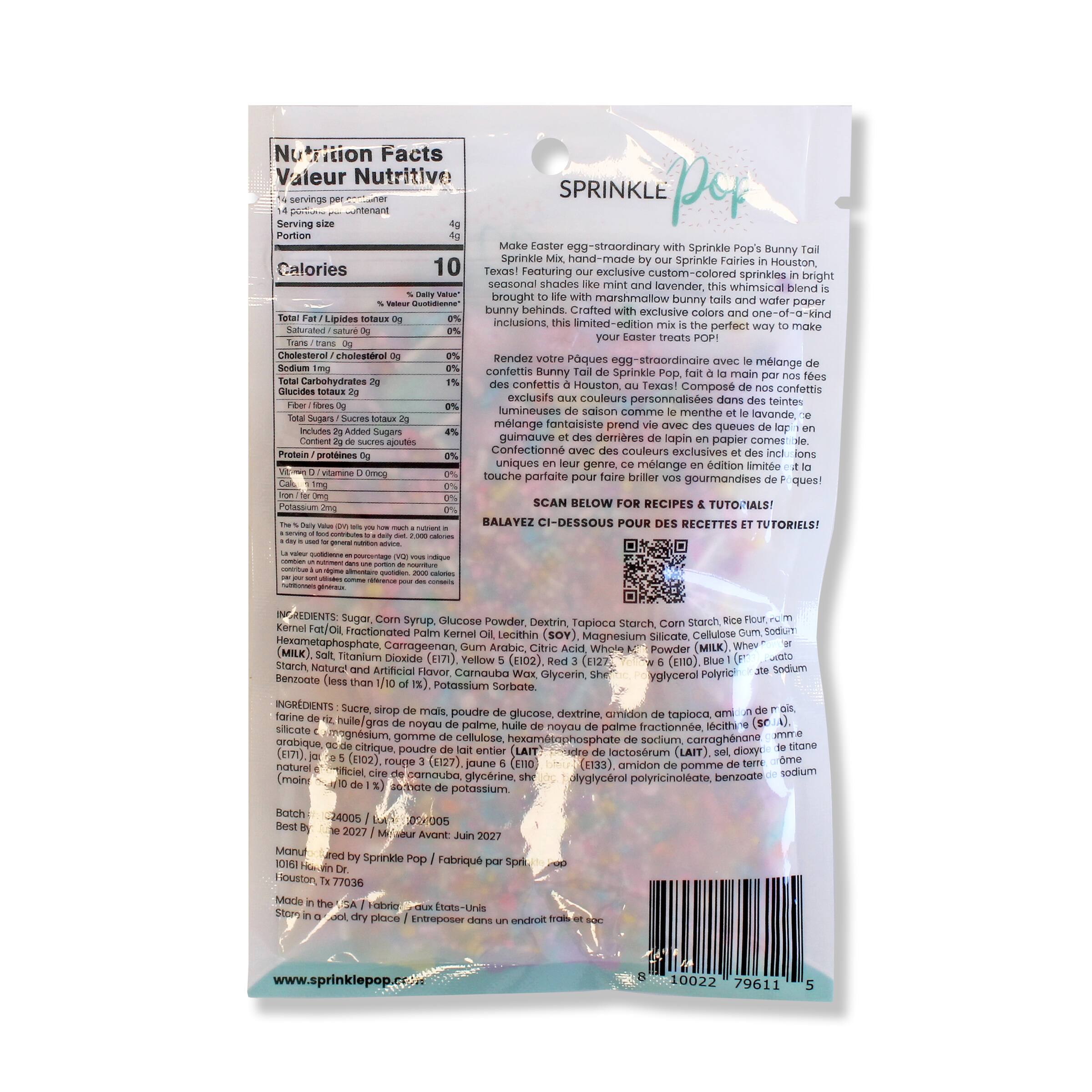 M&#xE9;lange de bonbons &#xE0; saupoudrer Oeuf de P&#xE2;ques de Sprinkle Pop, 57&#xA0;g