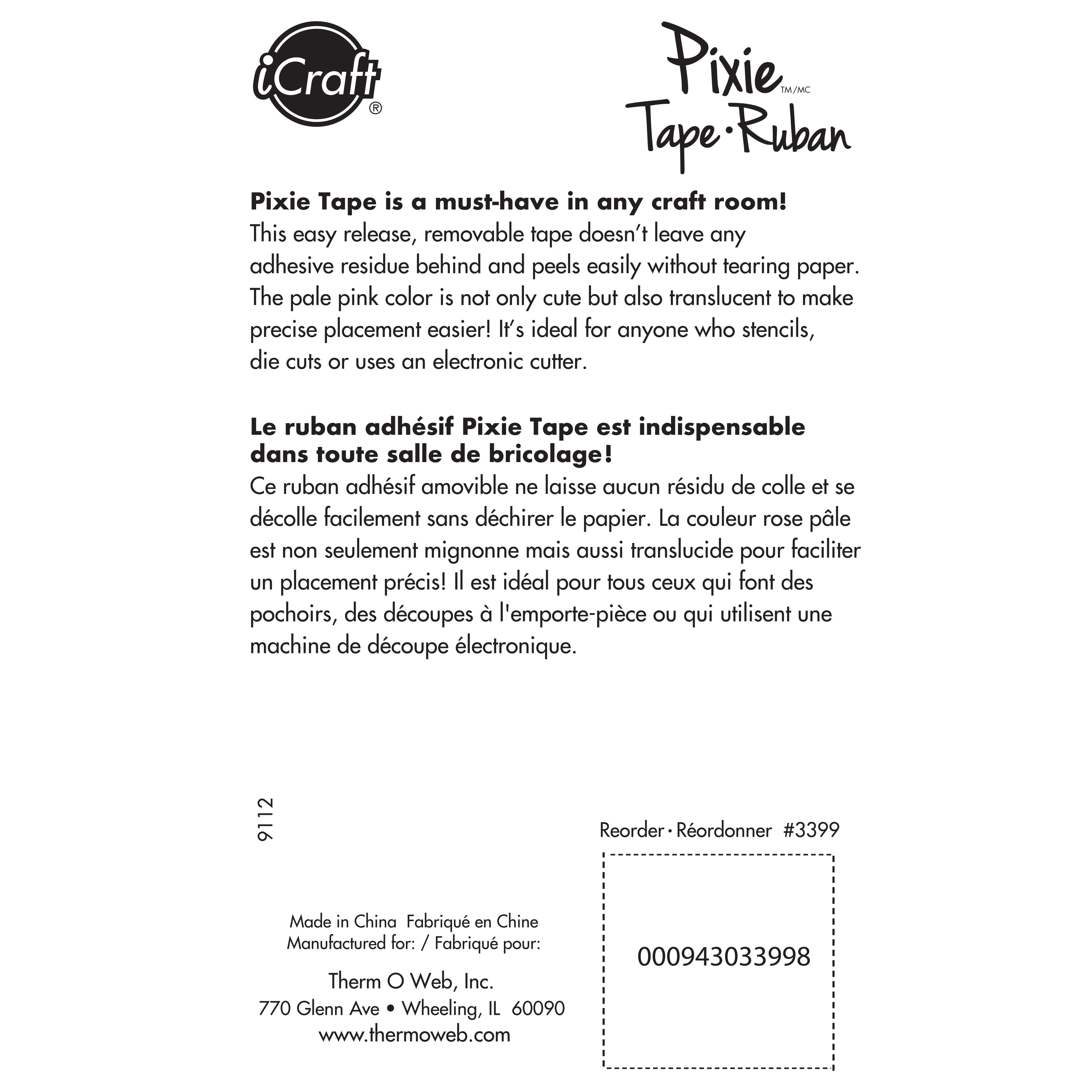 12 Pack: iCraft® Pixie™ 1" Removable Adhesive Tape