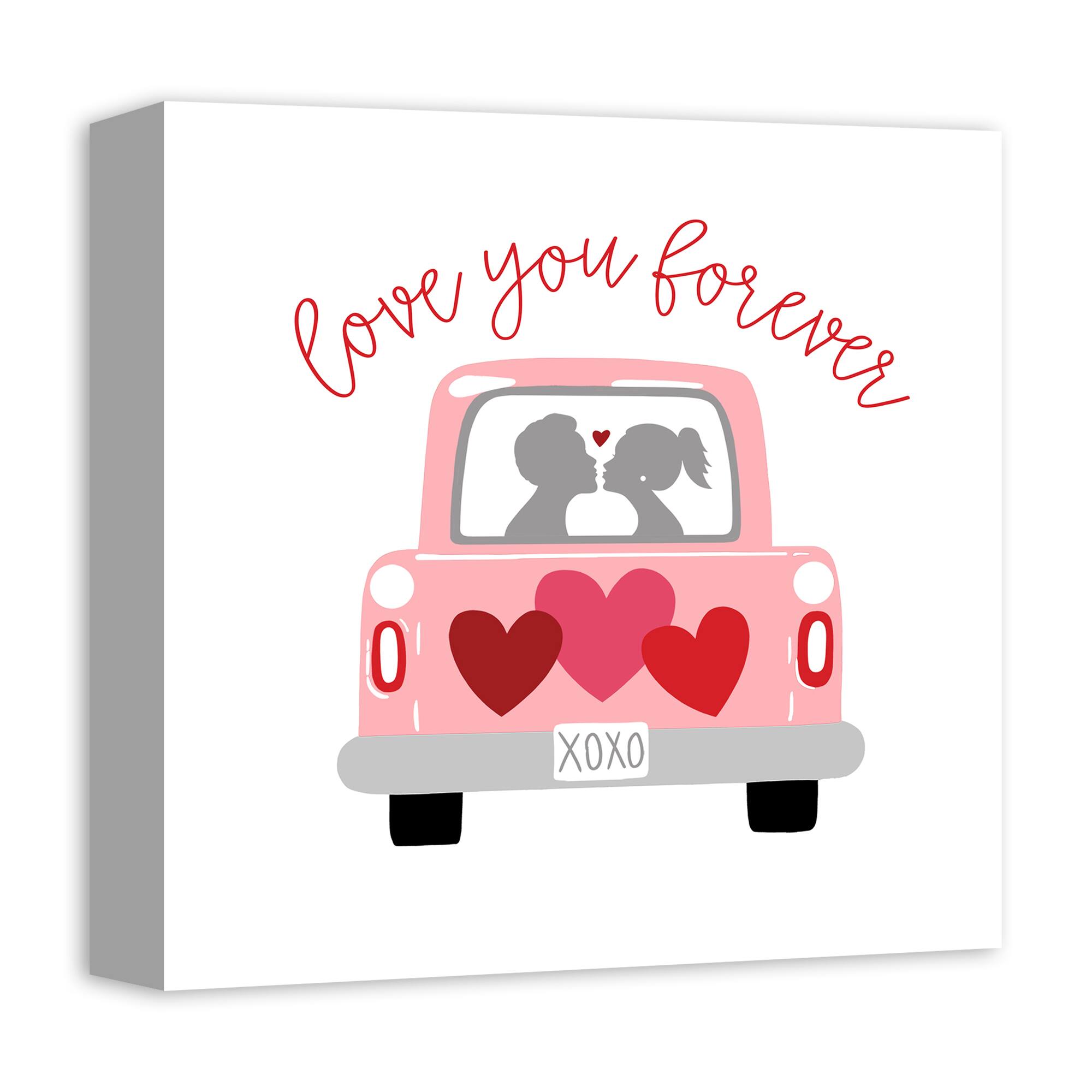 Valentines Truck 12" x 12" Canvas Wall Art