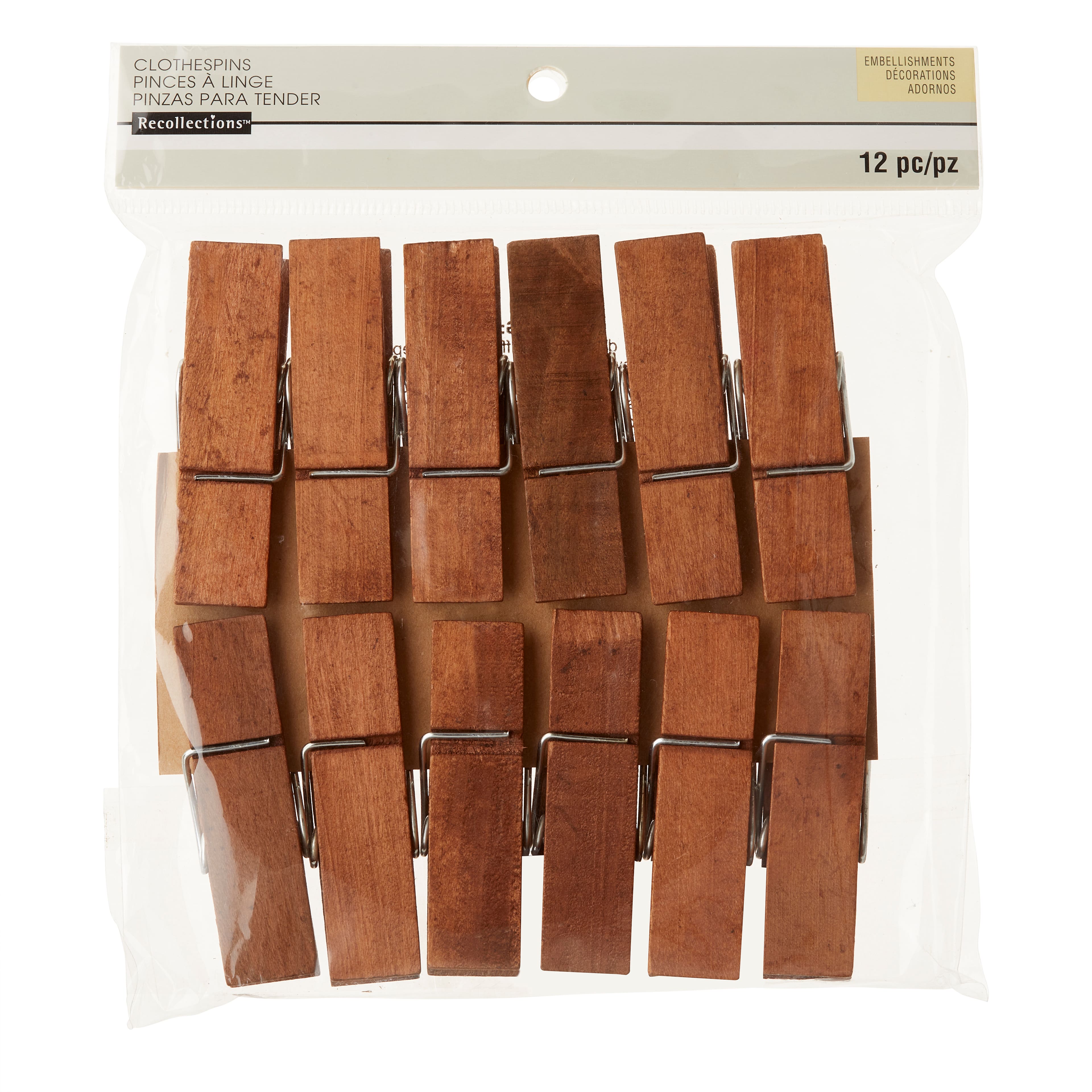 12 Packs: 12 ct. (144 total) Wide Clothespins by Recollections™