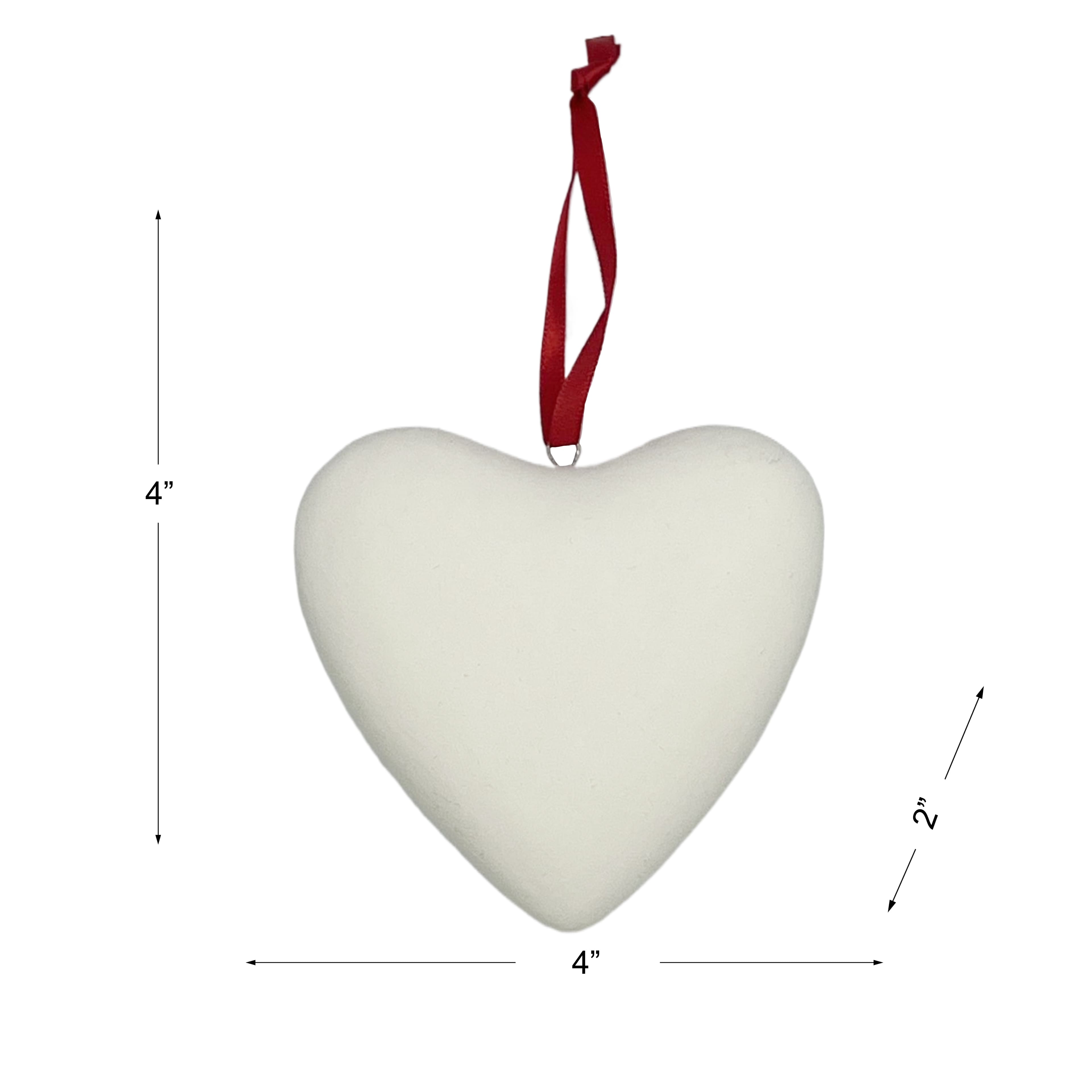 4&#x22; DIY Ceramic Heart Ornament by Make Market&#xAE;