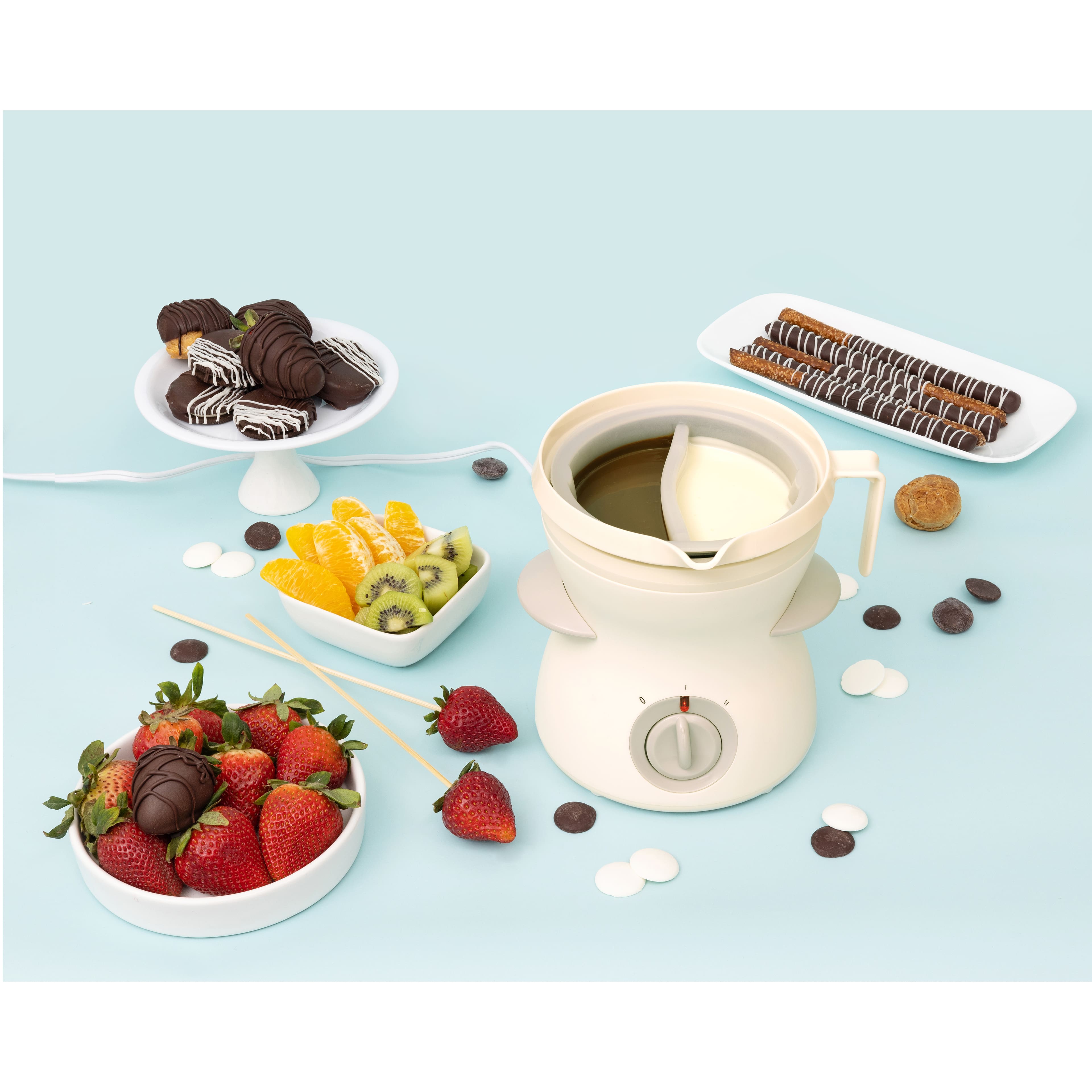 Dual Electric Chocolate Fondu Melting Pot Gift Set - Candy Making