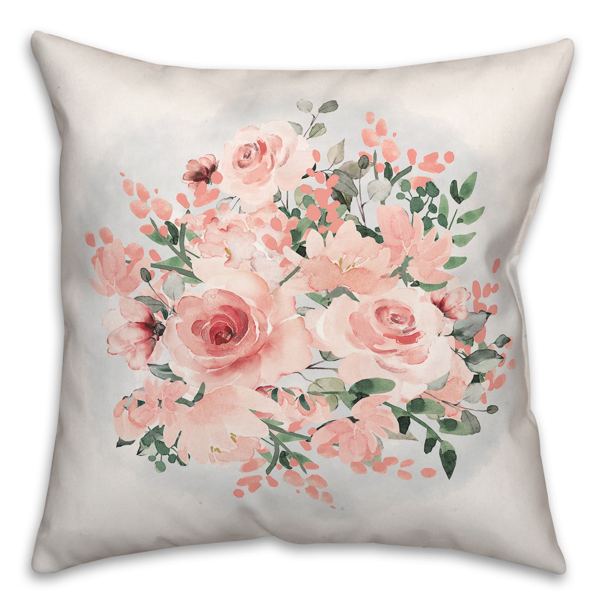 Pink Bouquet Throw Pillow