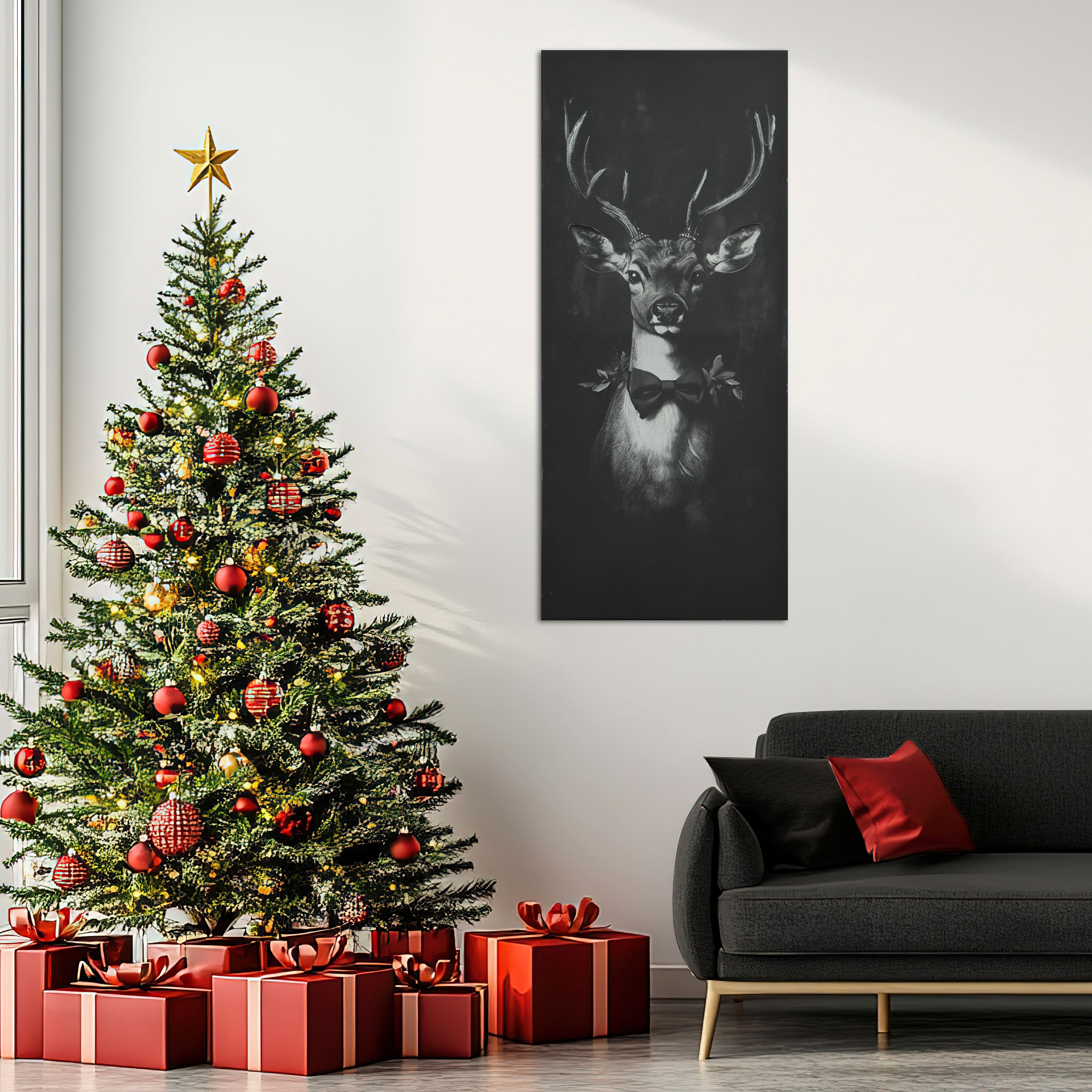14&#x22; x 32&#x22; Deer with Bow Wall D&#xE9;cor by Ashland&#xAE;