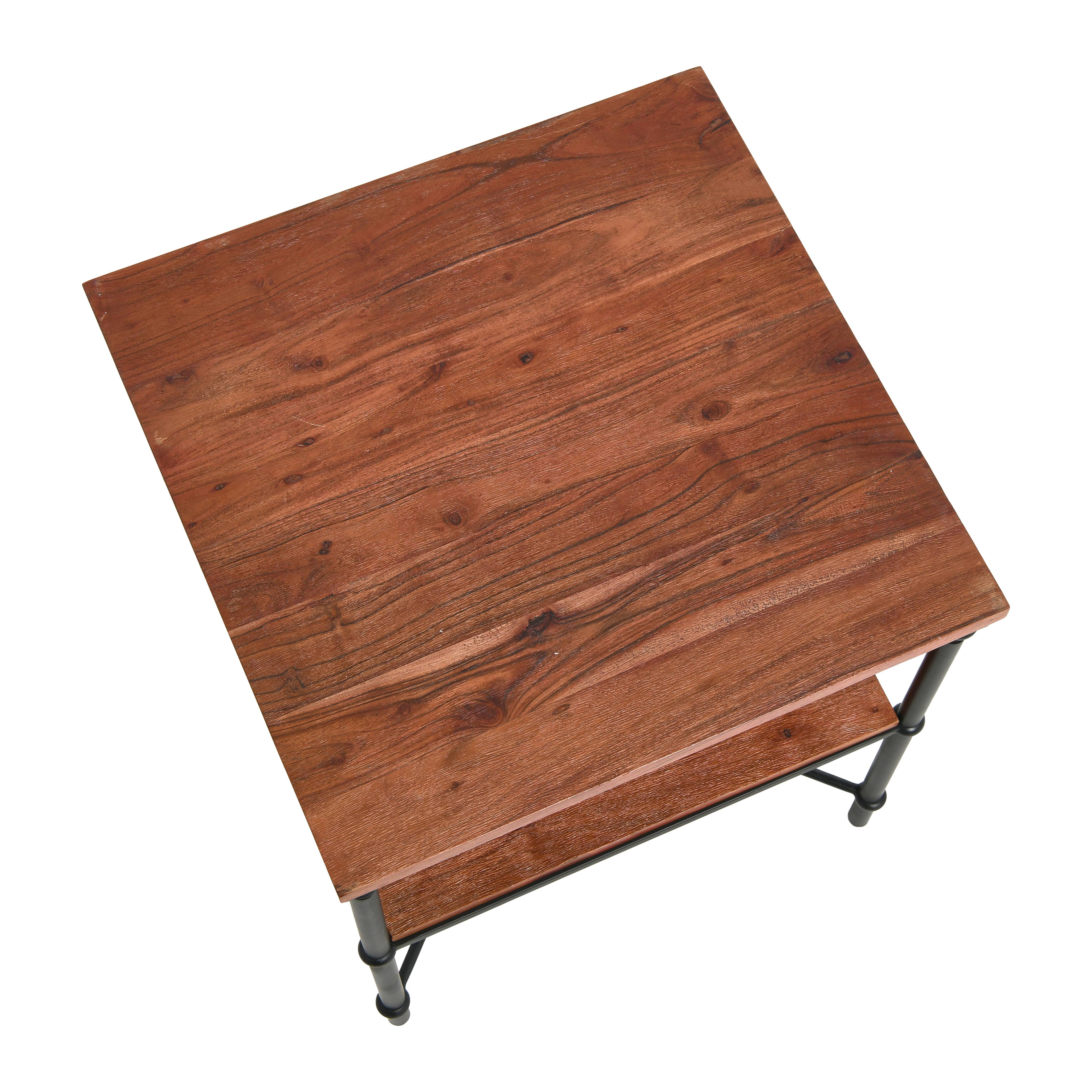 Hello Honey&#xAE; 24&#x22; Saratoga Rustic Wood &#x26; Metal End Table