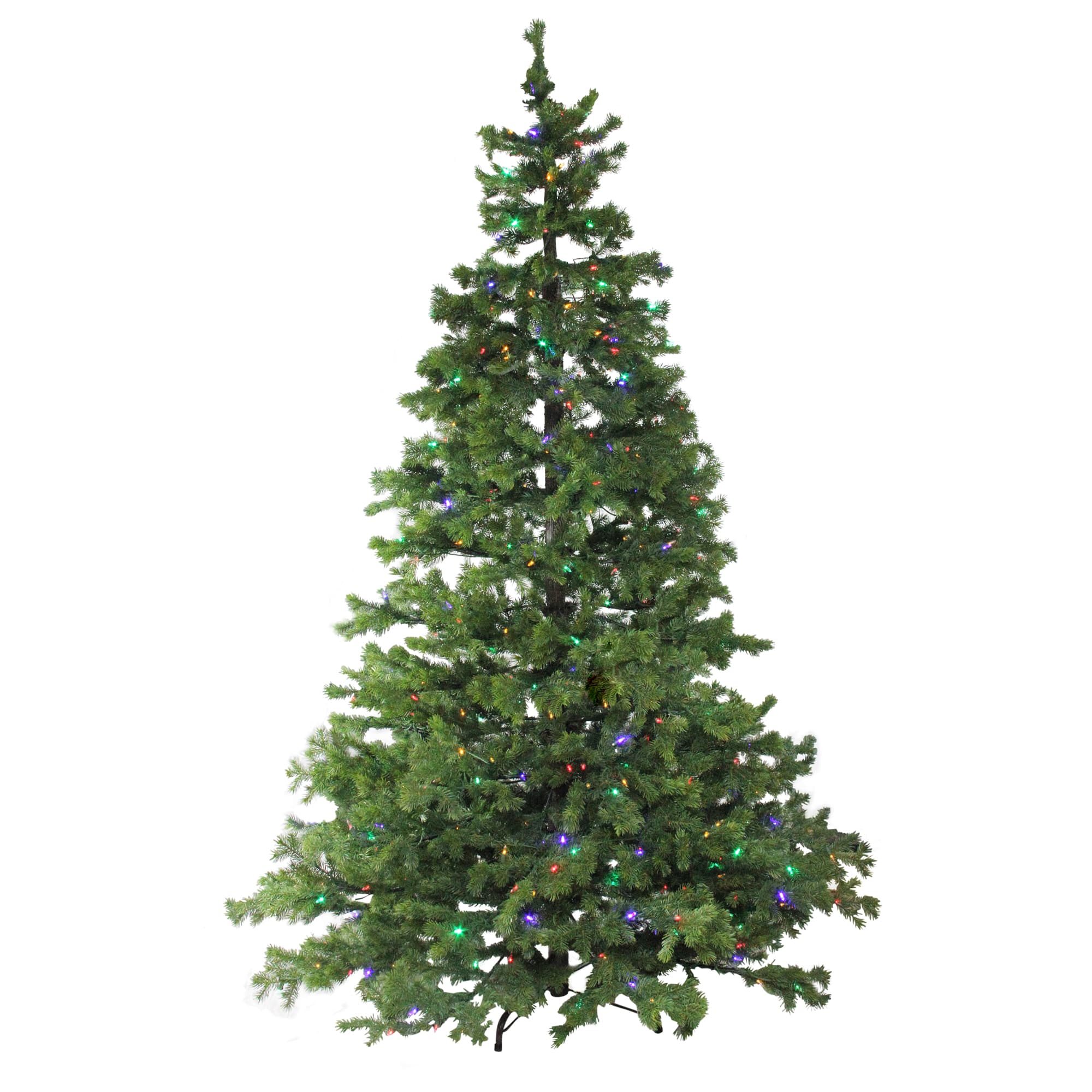 7.5ft. Pre-Lit Full Layered Pine Artificial Christmas Tree, Multicolor LED Lights