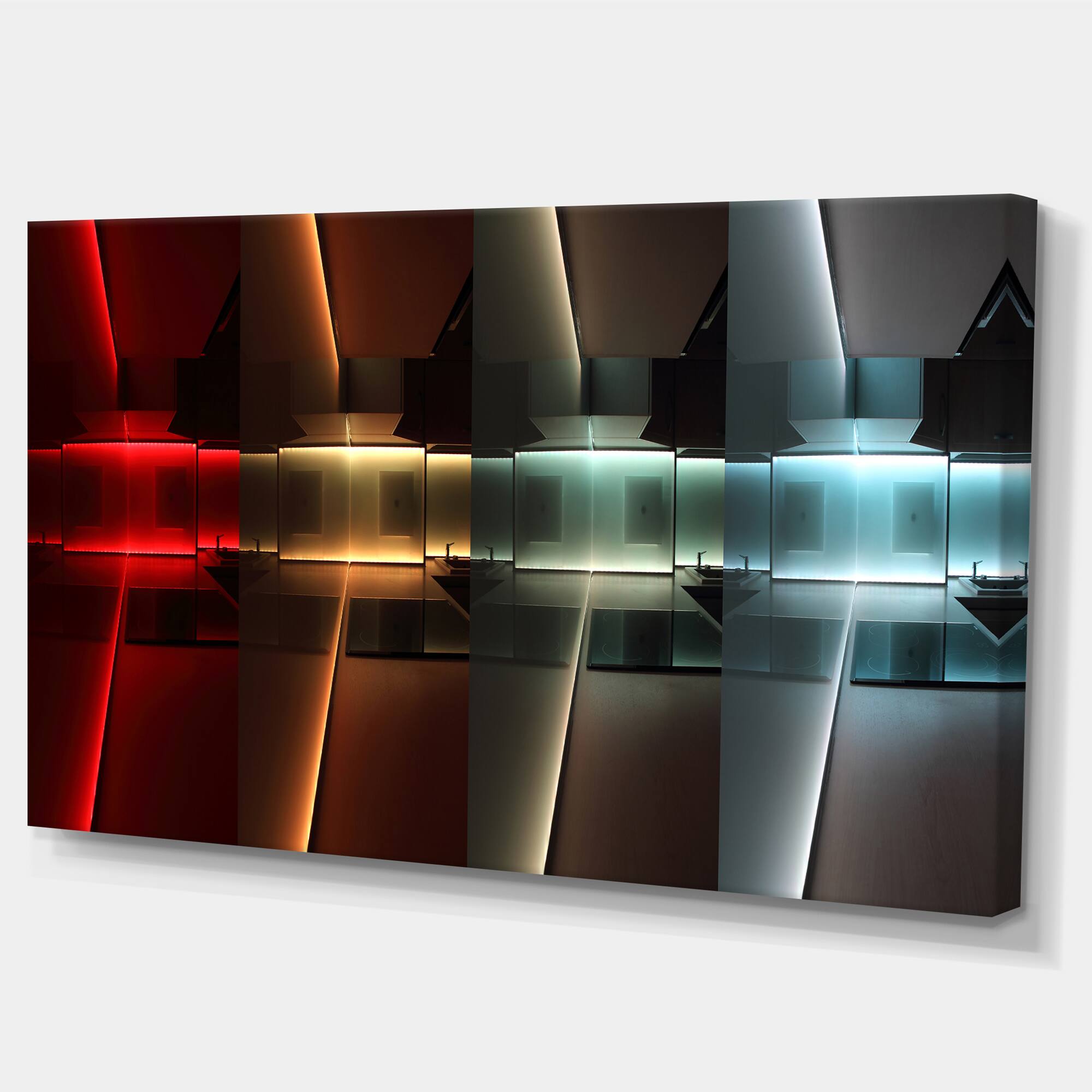 Designart - Kitchen with LED Lighting - Abstract Canvas art print