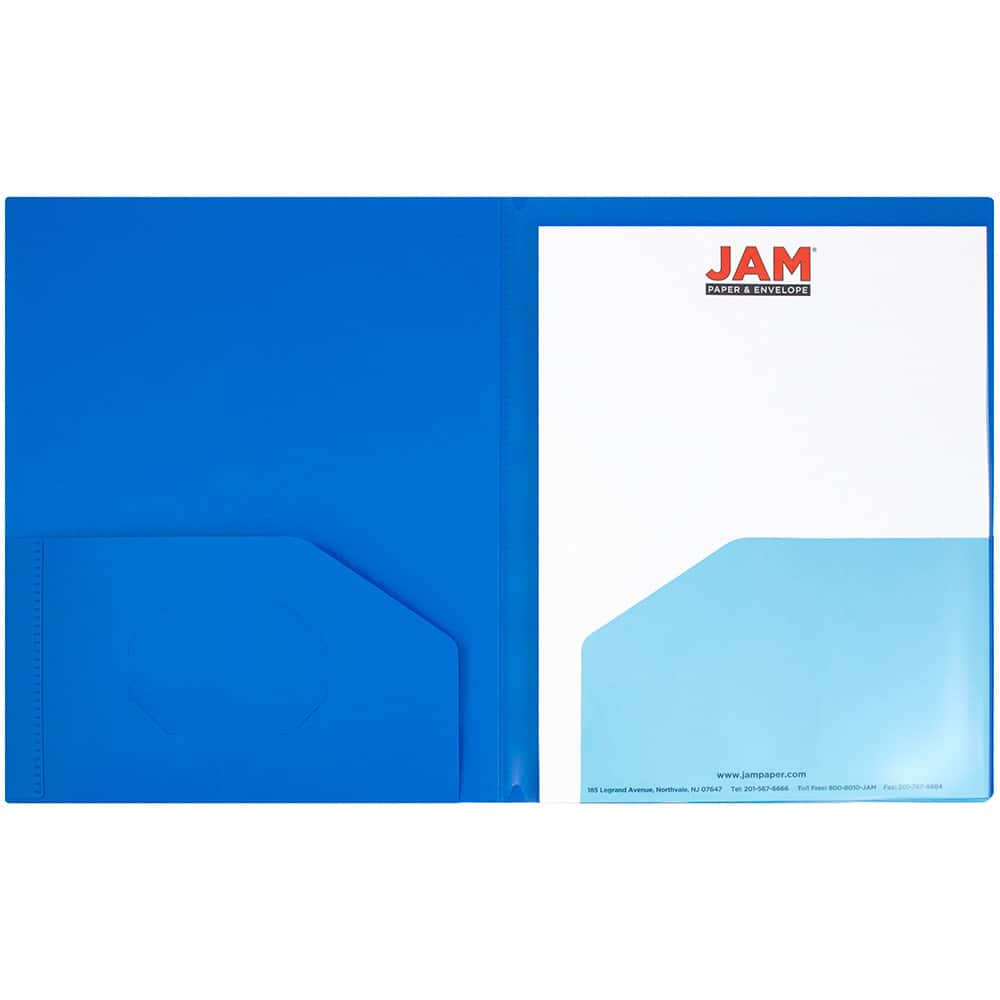 JAM Paper Heavy Duty Plastic 6-Pocket Folder, 2ct.