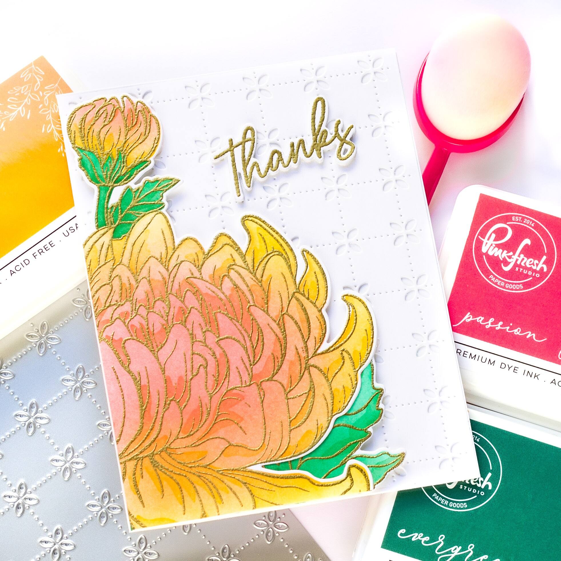 Pinkfresh Studio Chrysanthemum Slimline Die Set