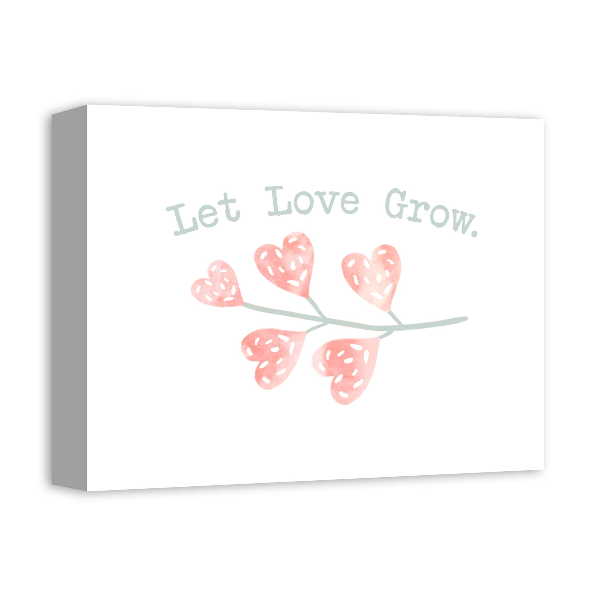 Let Love Grow Heart Branch 11&#x22; x 14&#x22; Canvas Wall Art