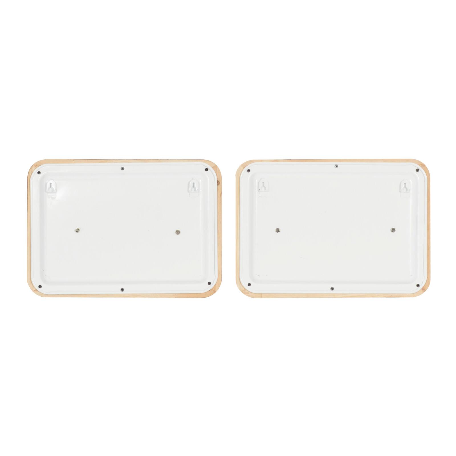 Set of 2 White Metal Farmhouse Wall Decor 14", 10"