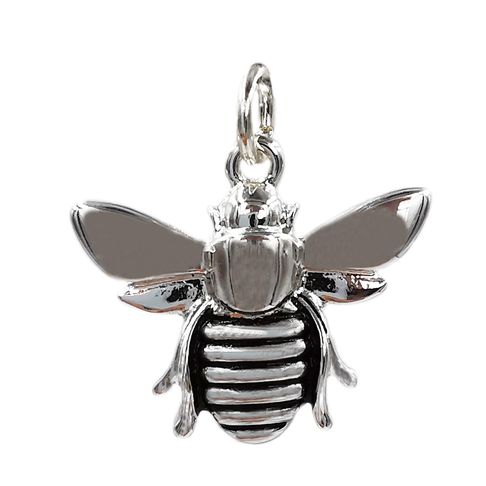 12 Pack: Charmalong™ Antique Silver Bee Charm by Bead Landing™