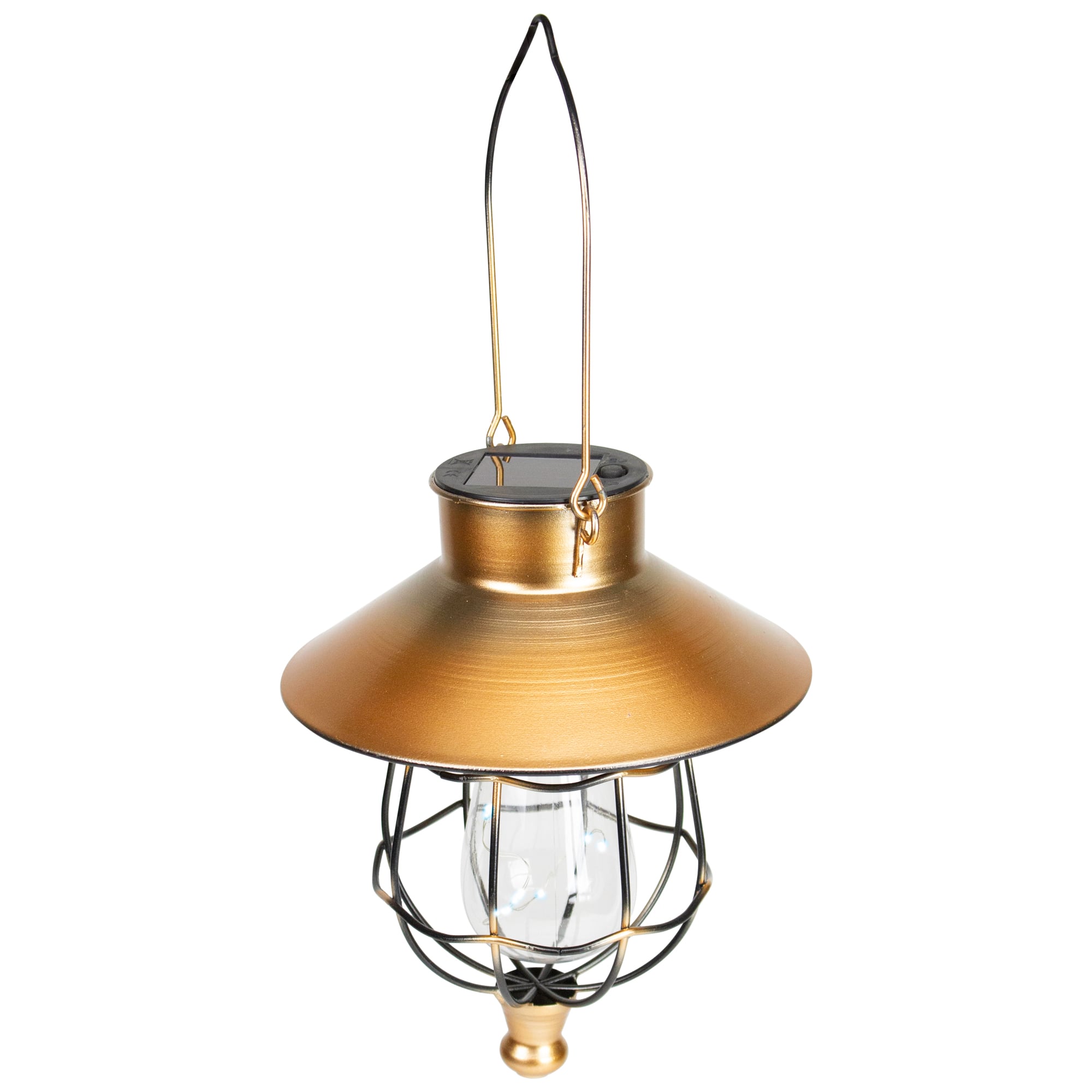 9" Bronze Outdoor Hanging Solar Lantern