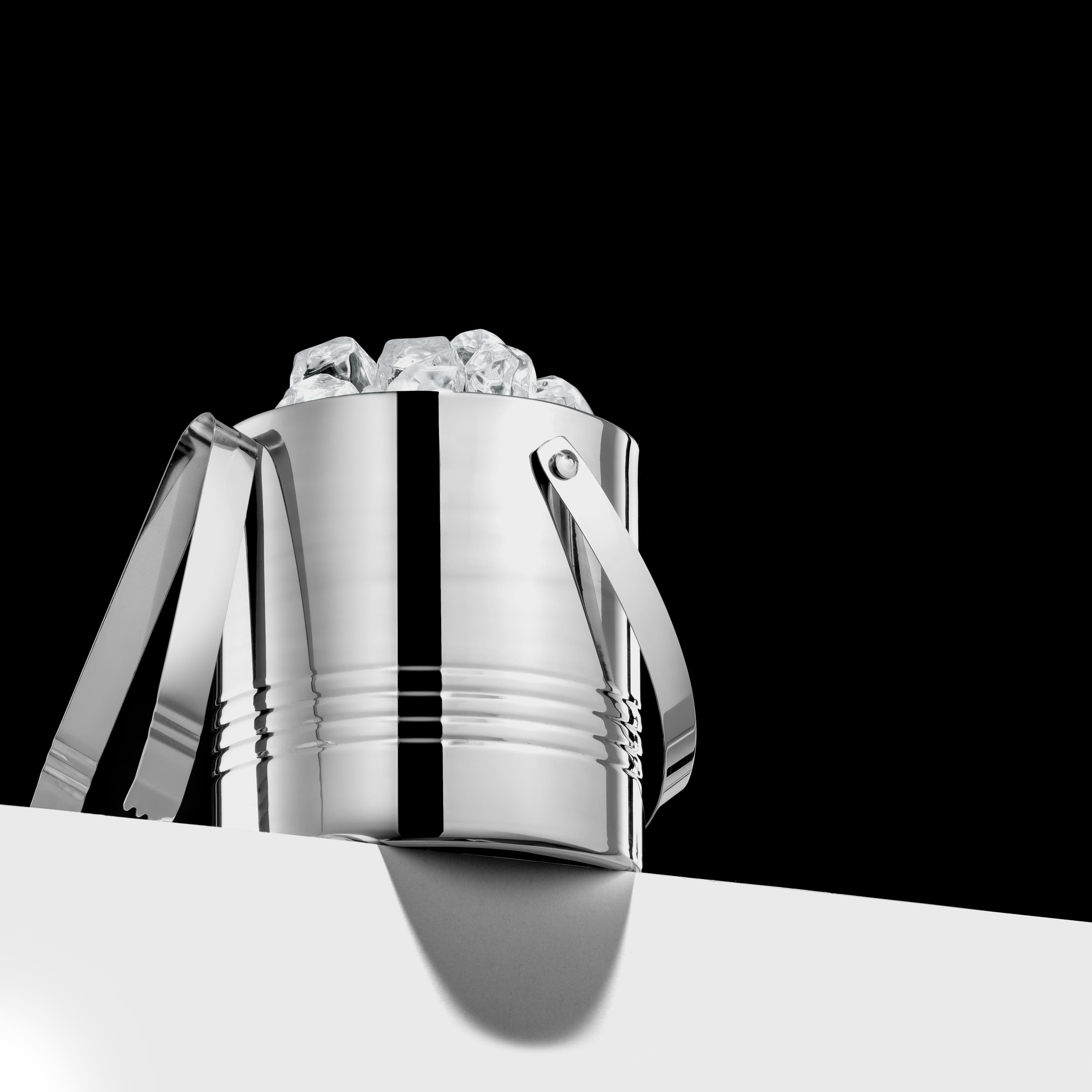 JoyJolt® Double Wall Stainless Steel Ice Bucket with Strainer & Tongs