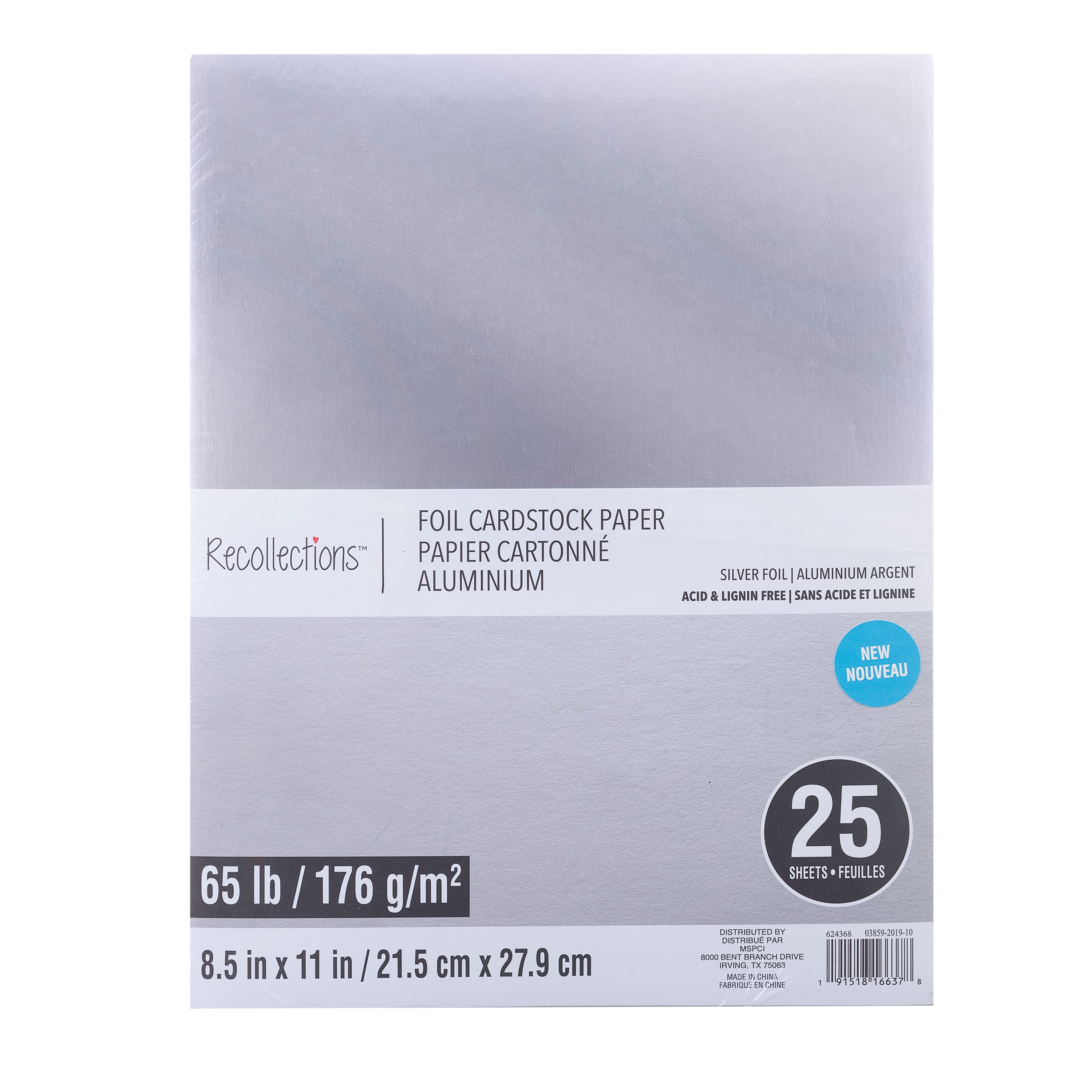 Silver Metallic Cardstock Paper by Recollections®, 12 x 12