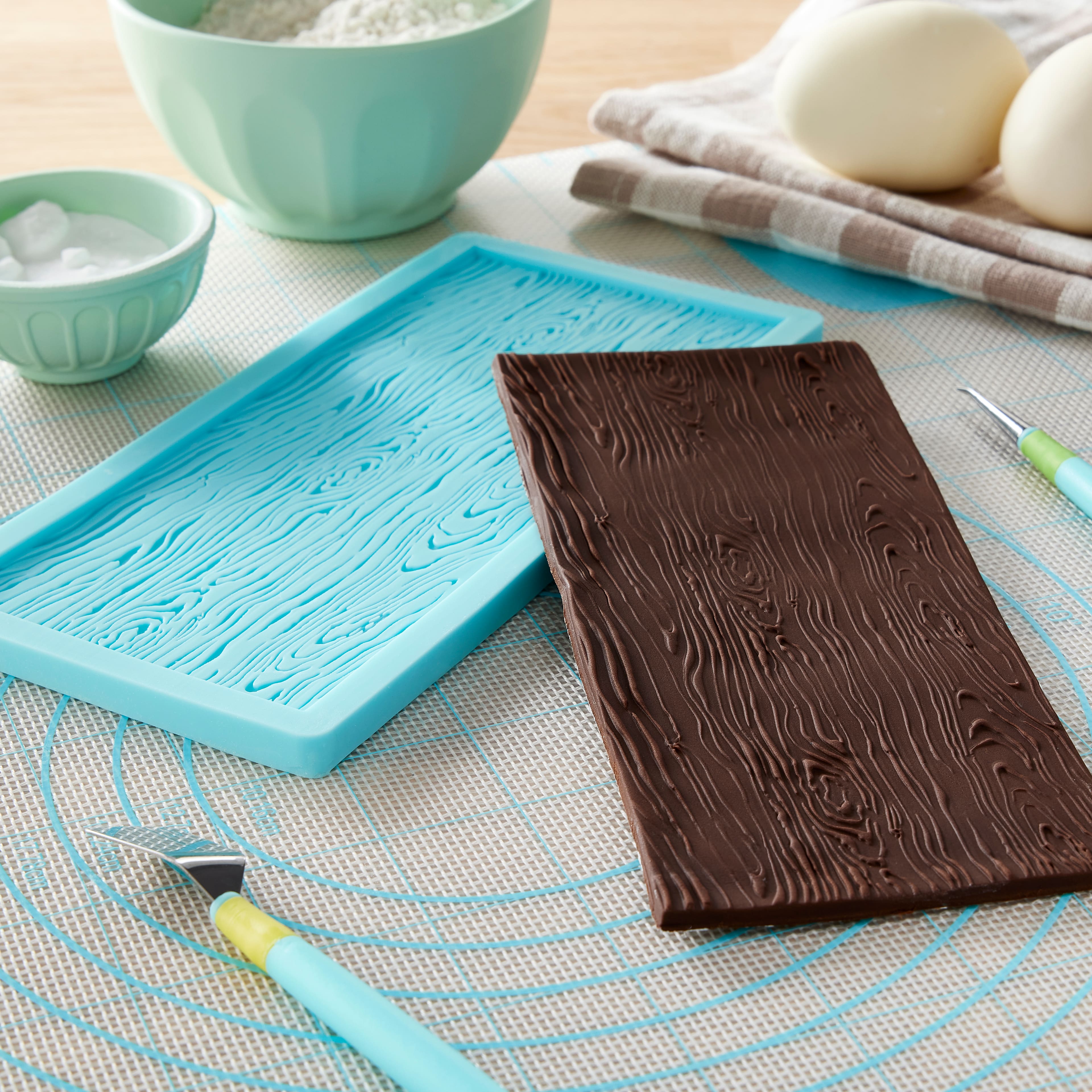 6 Pack: Wood Grain Pattern Silicone Fondant Mold by Celebrate It&#xAE;