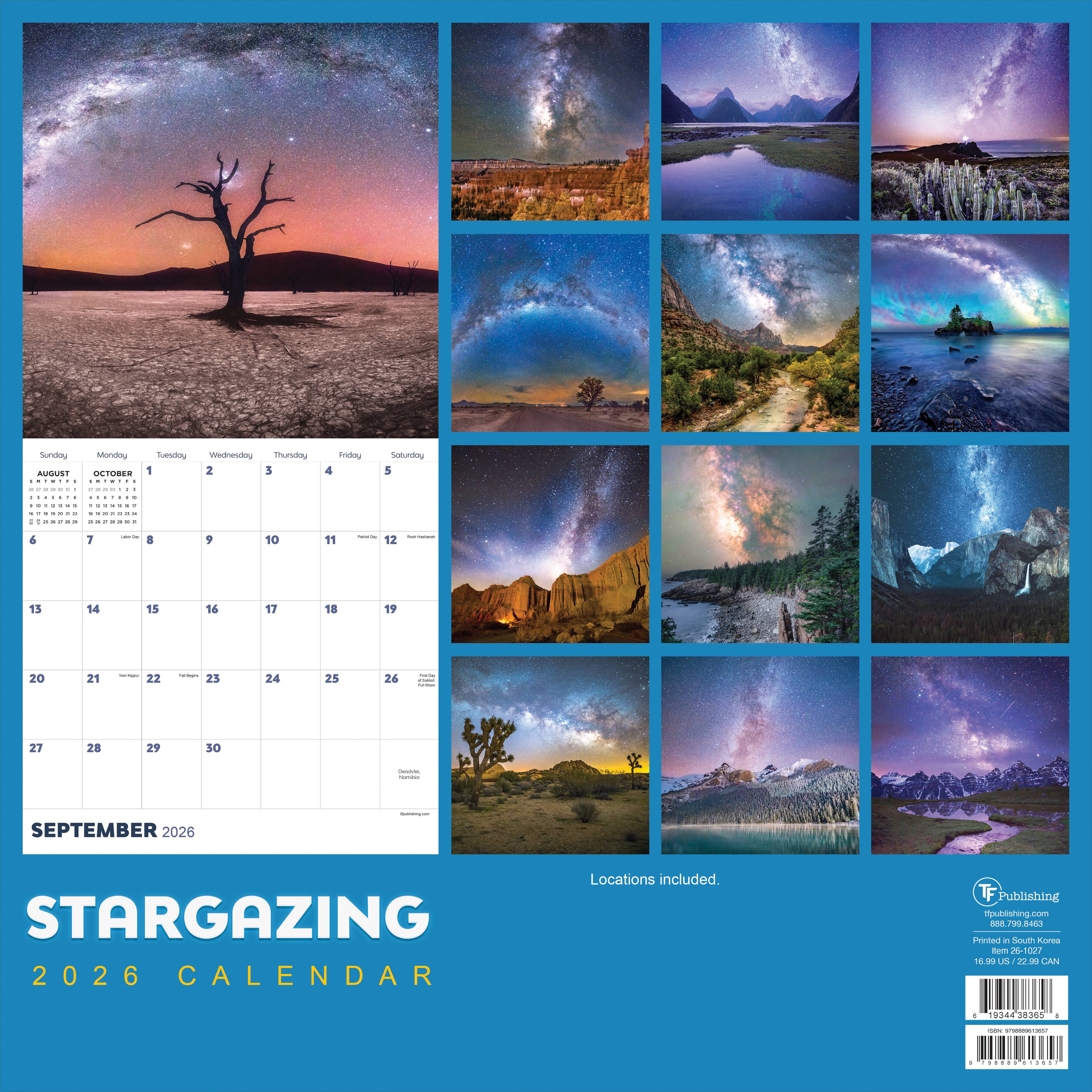 2026 Stargazing Wall Calendar