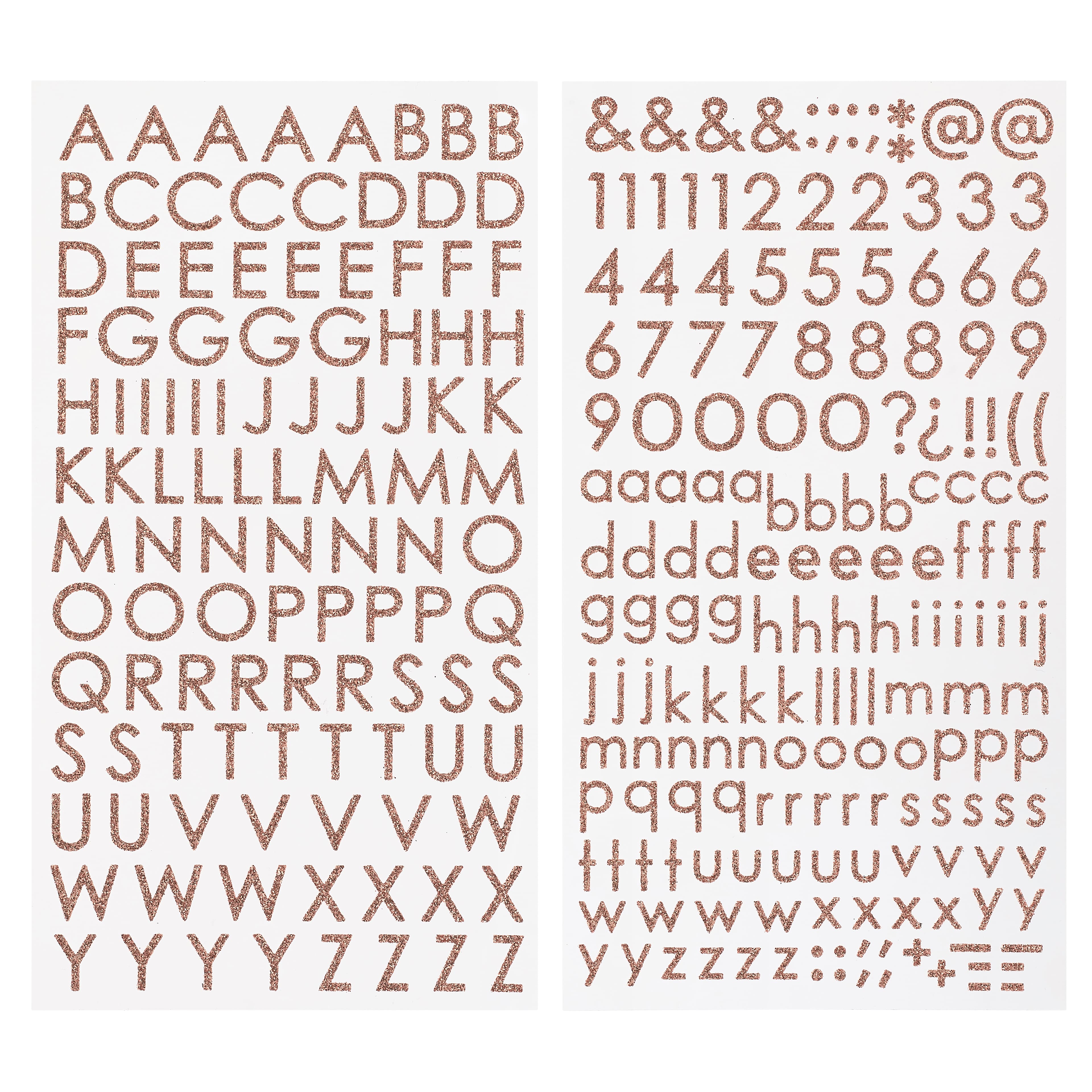 Autocollants lettres de l&#x27;alphabet carr&#xE9;es &#xE0; paillettes de Recollections