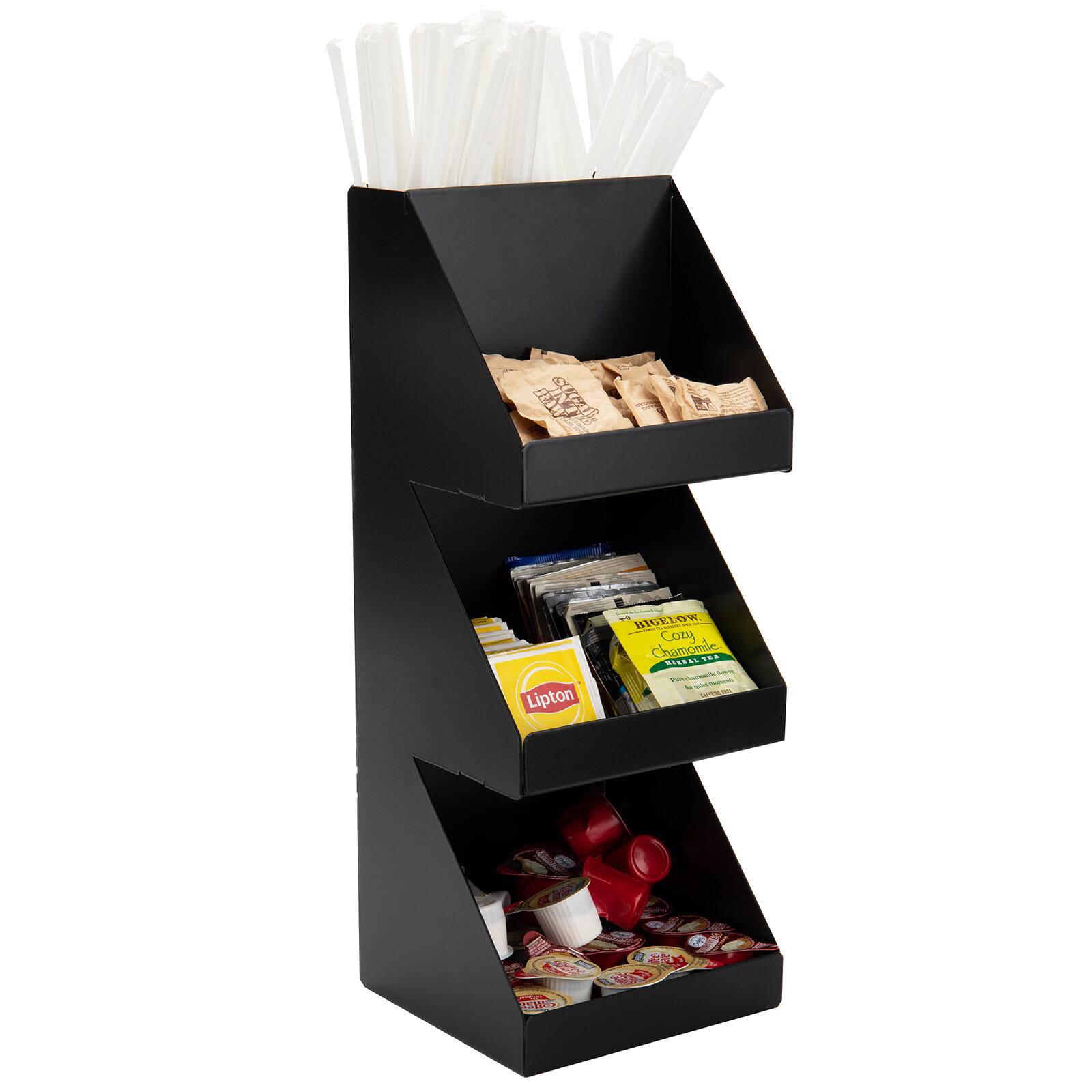 Mind Reader Black 3-Tier Coffee & Tea Condiment Organizer